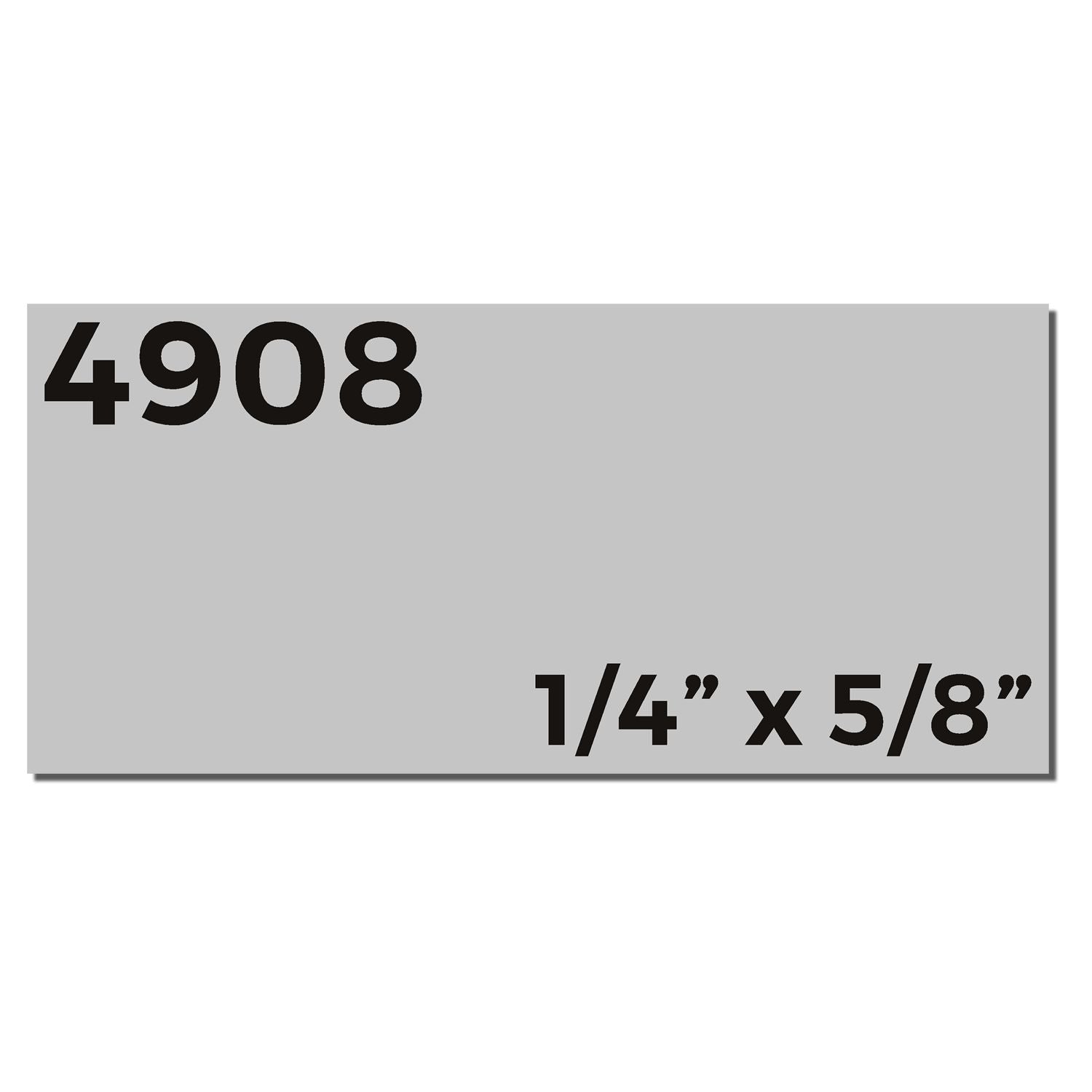 Gray tile sample labeled 4908, 1/4" x 5/8" decorative mosaic tile swatch.