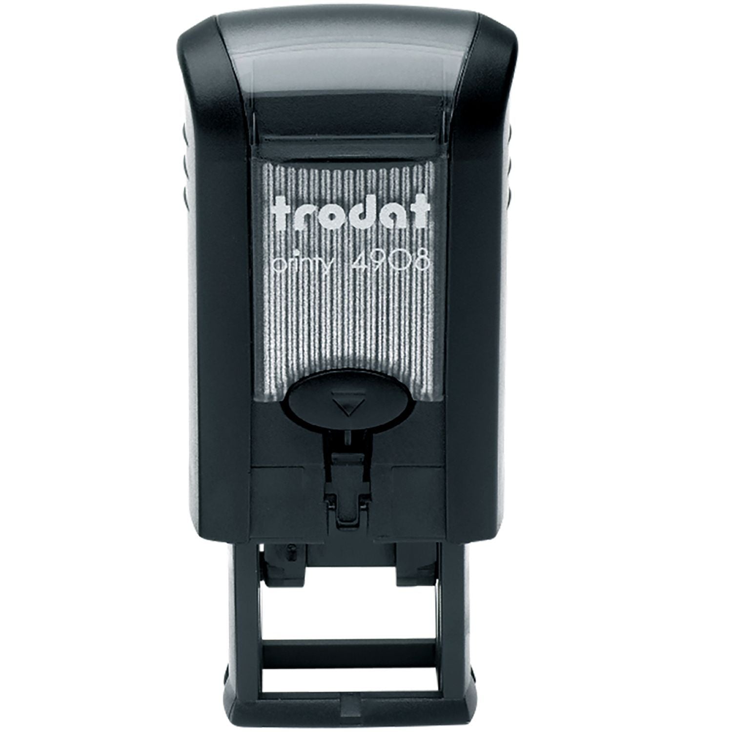 Trodat Printy 4908 self-inking rubber stamp in black plastic case, office date stamp accessory.