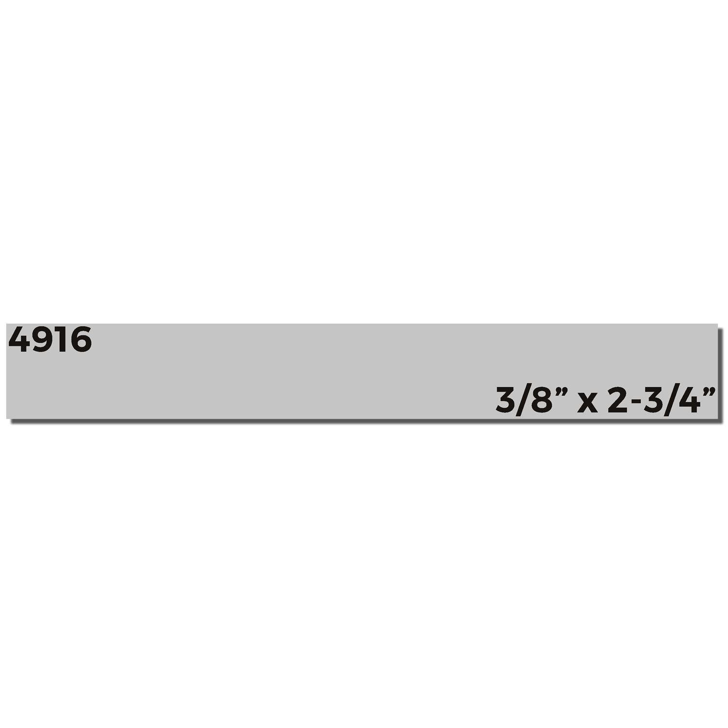 Gray 4916 label showing 3/8" x 2-3/4" dimensions on a white background.