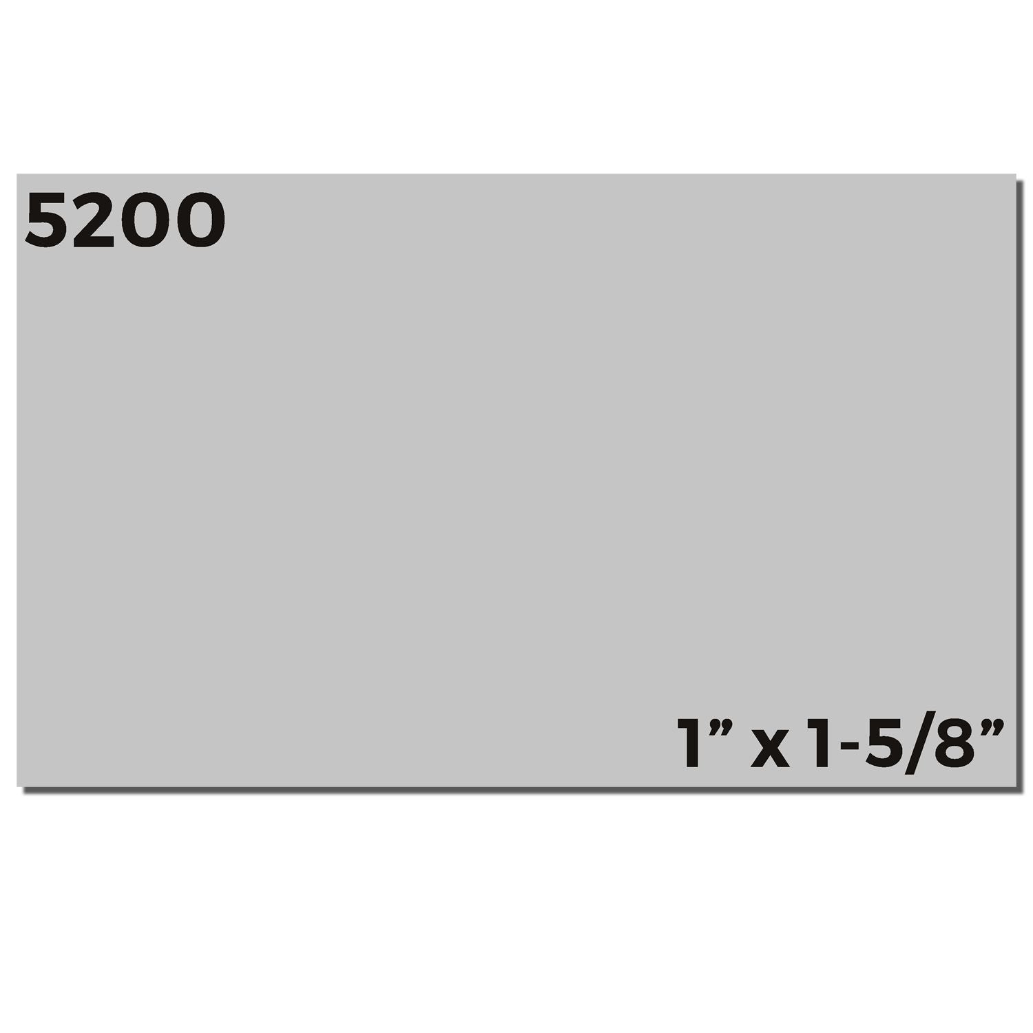 Gray 5200 sample board labeled 1 inch x 1-5/8 inch, product size display.