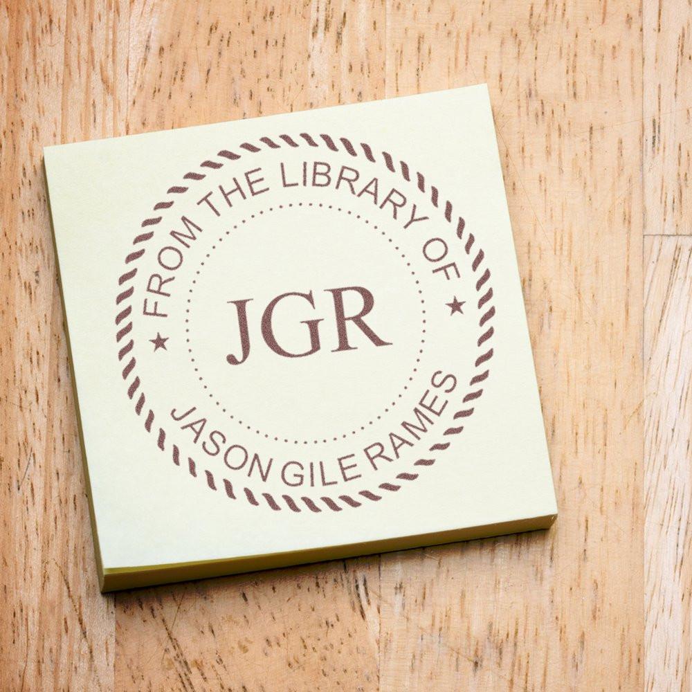 From the Library of JGR privacy stamp on a book cover, indicating a personalized library owner label for reading materials.
