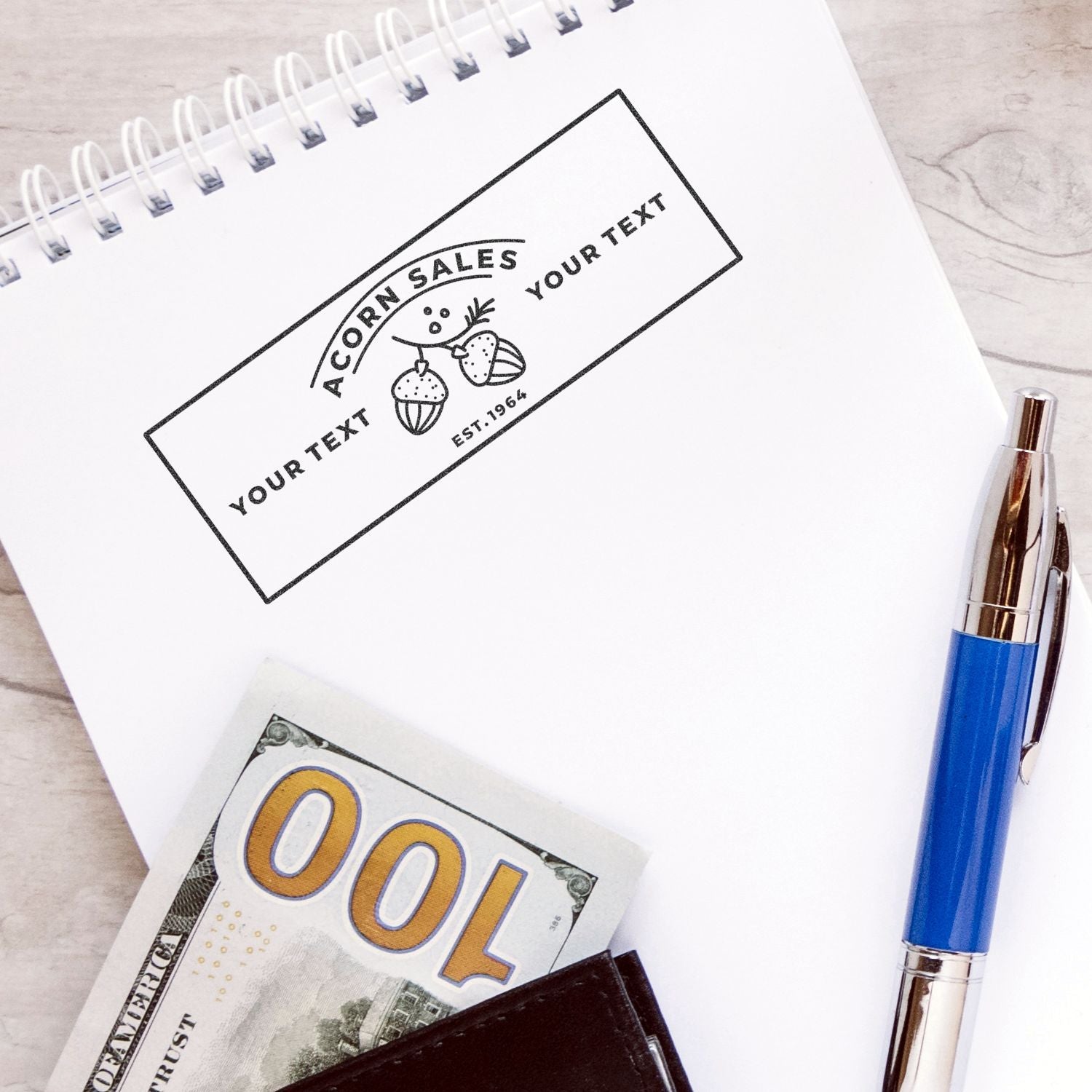 Custom Xstamper In Use Xsn10 Artwork Imprint Overlay