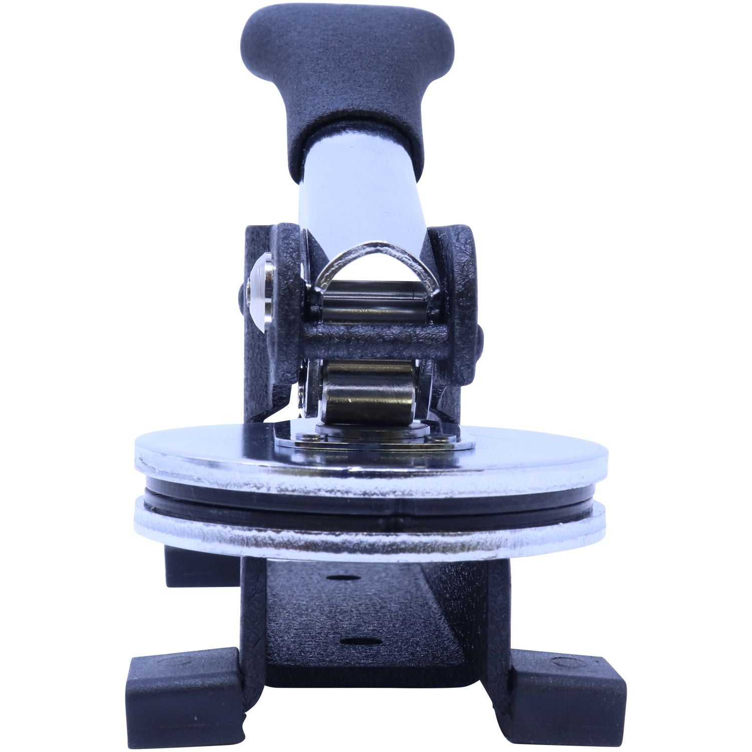 Heavy-duty glass suction cup lifter tool with lever handle and metal clamp mechanism.