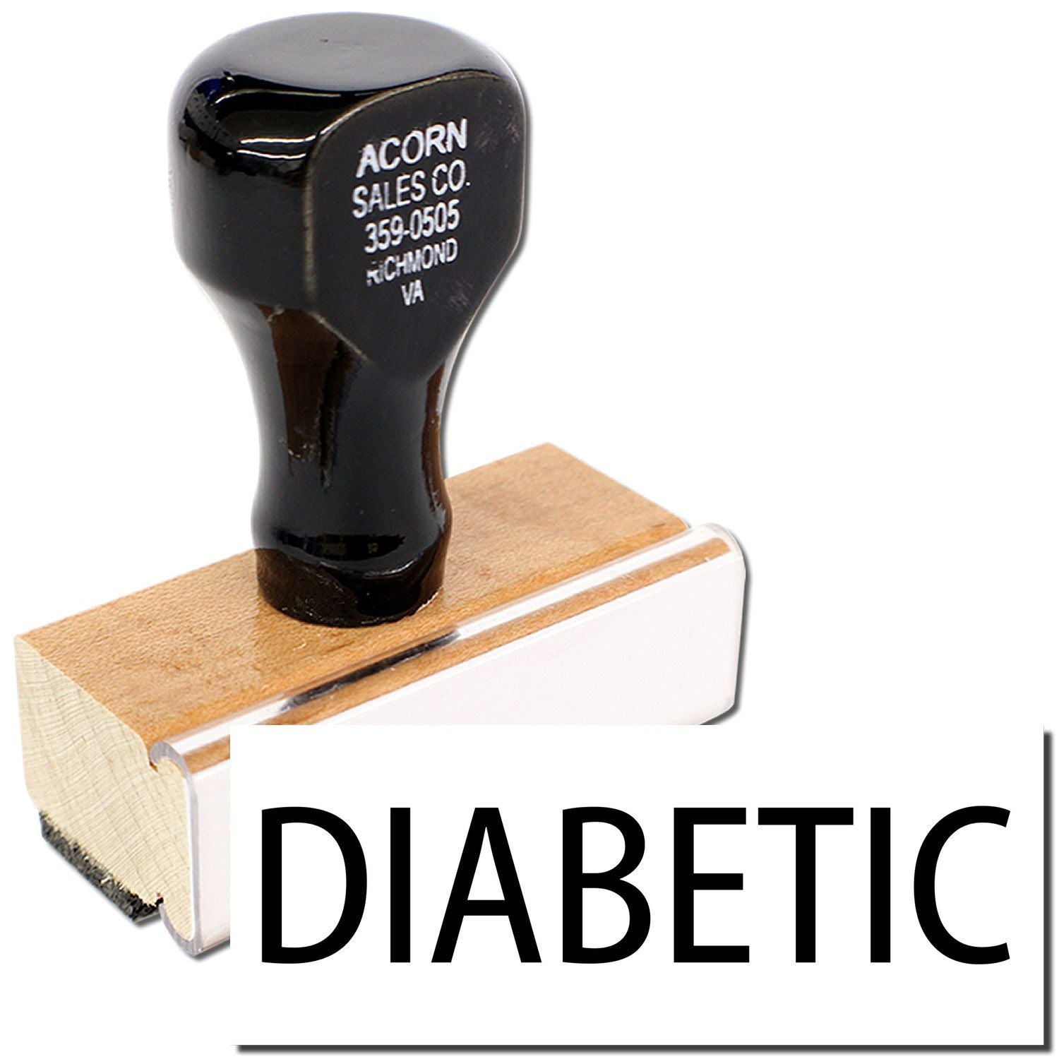 Diabetic footwear heel for shoe repair, featuring Acorn Sales Co contact branding for ordering support.