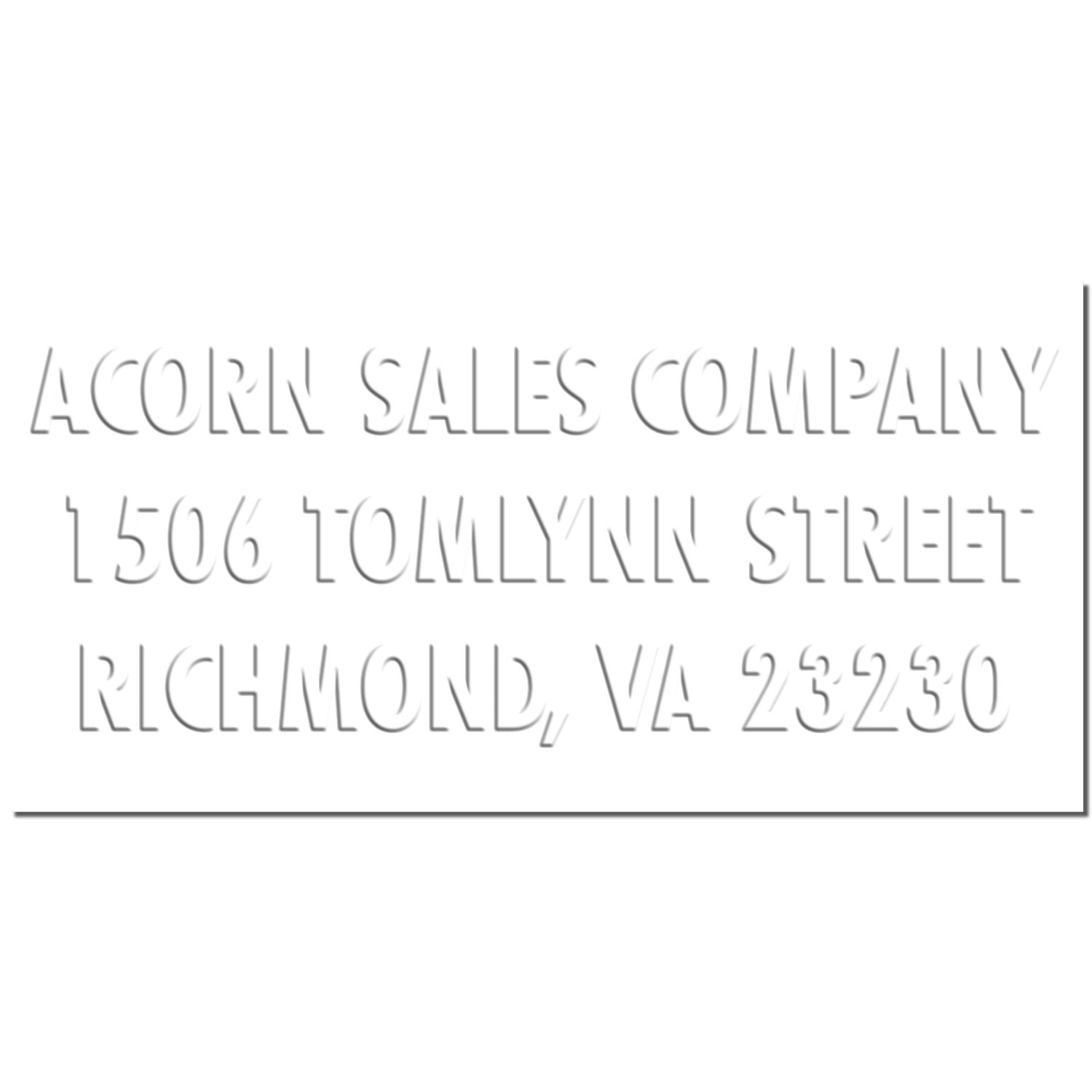 Acorn Sales Company sign with address, 1506 Tomlynn Street, Richmond, VA 23230.