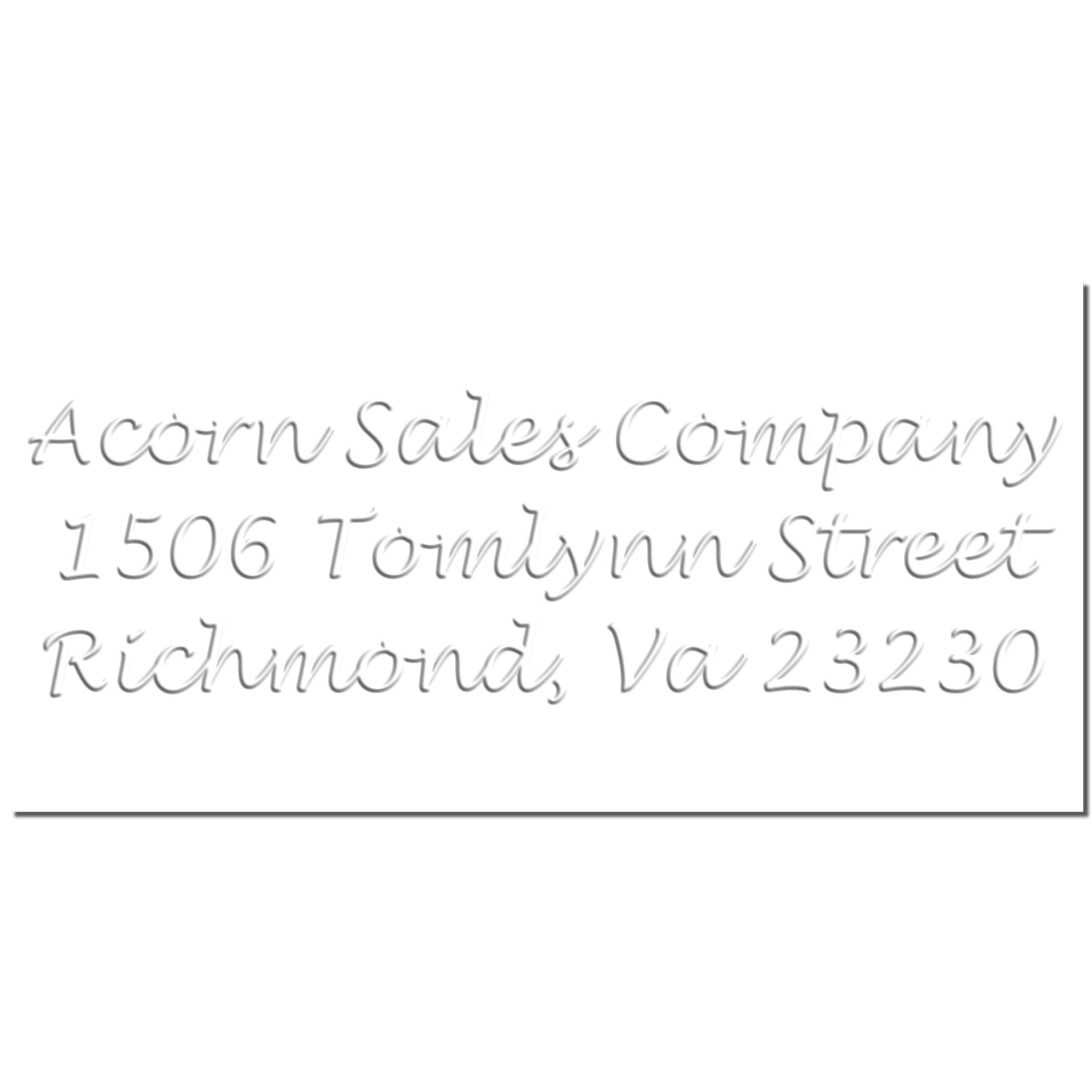 Acorn Sales Company address sign reading 1506 Tomlynn Street, Richmond, VA 23230.