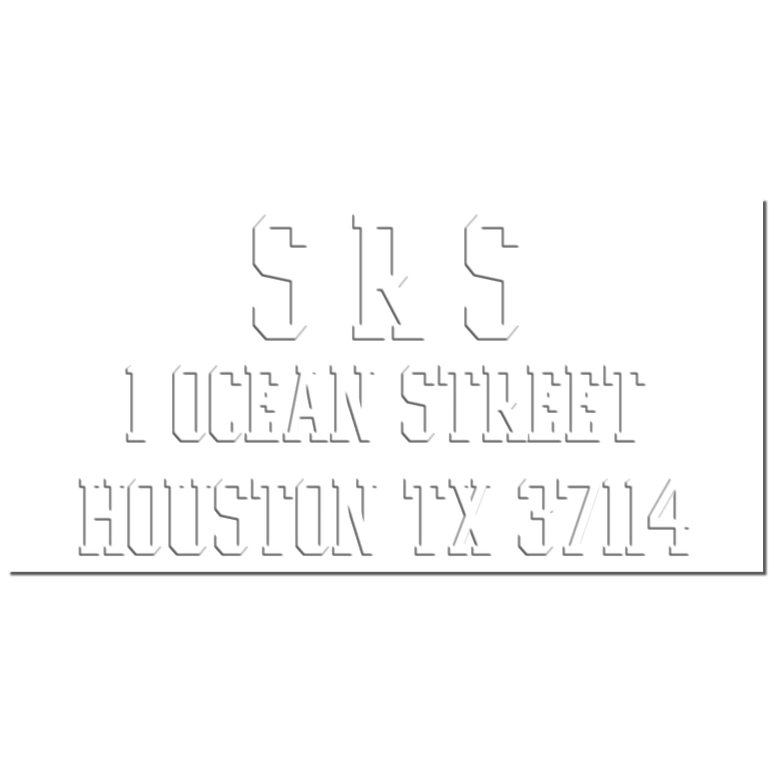 Black Gift Address-Monogram Combo Embosser Enlarged Sample