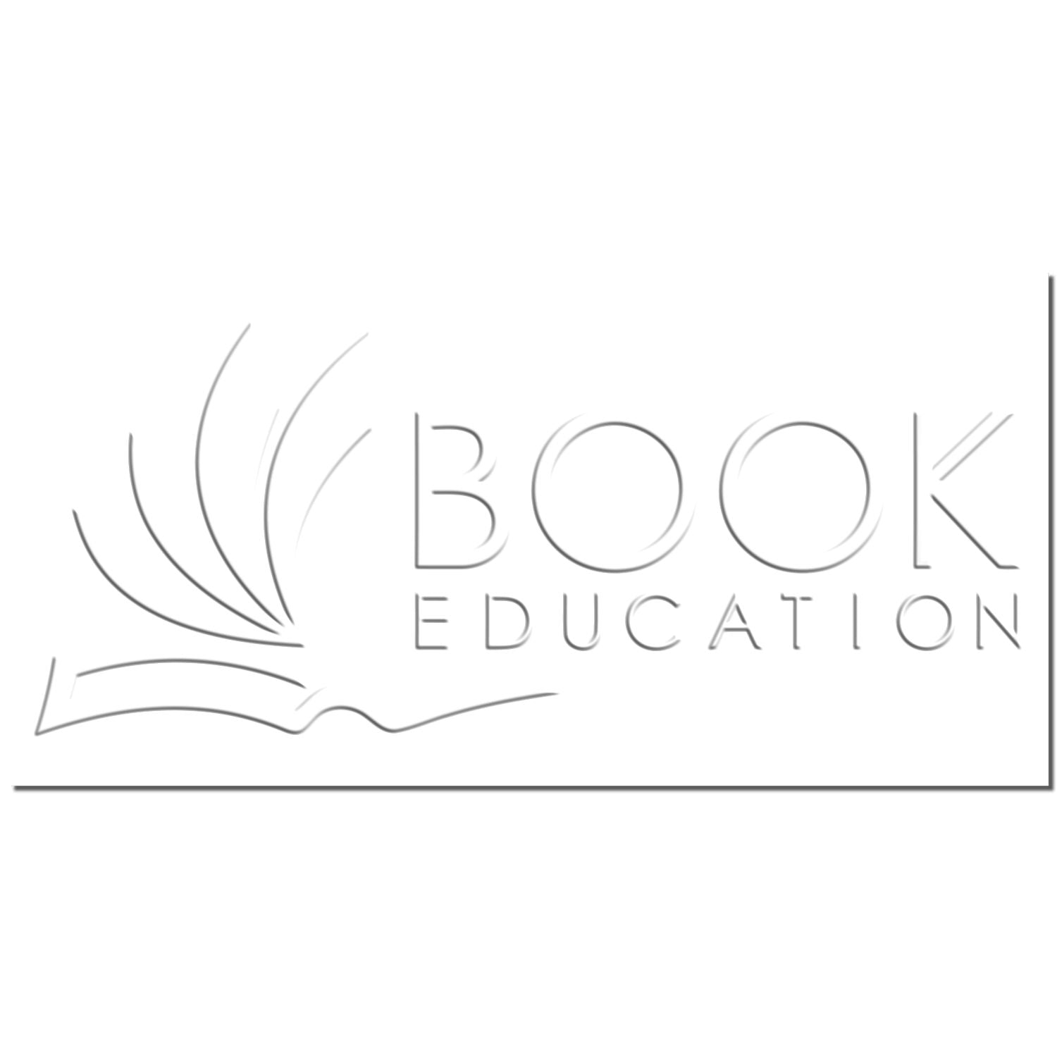 Book Education logo with open book icon, educational branding and minimalist design.