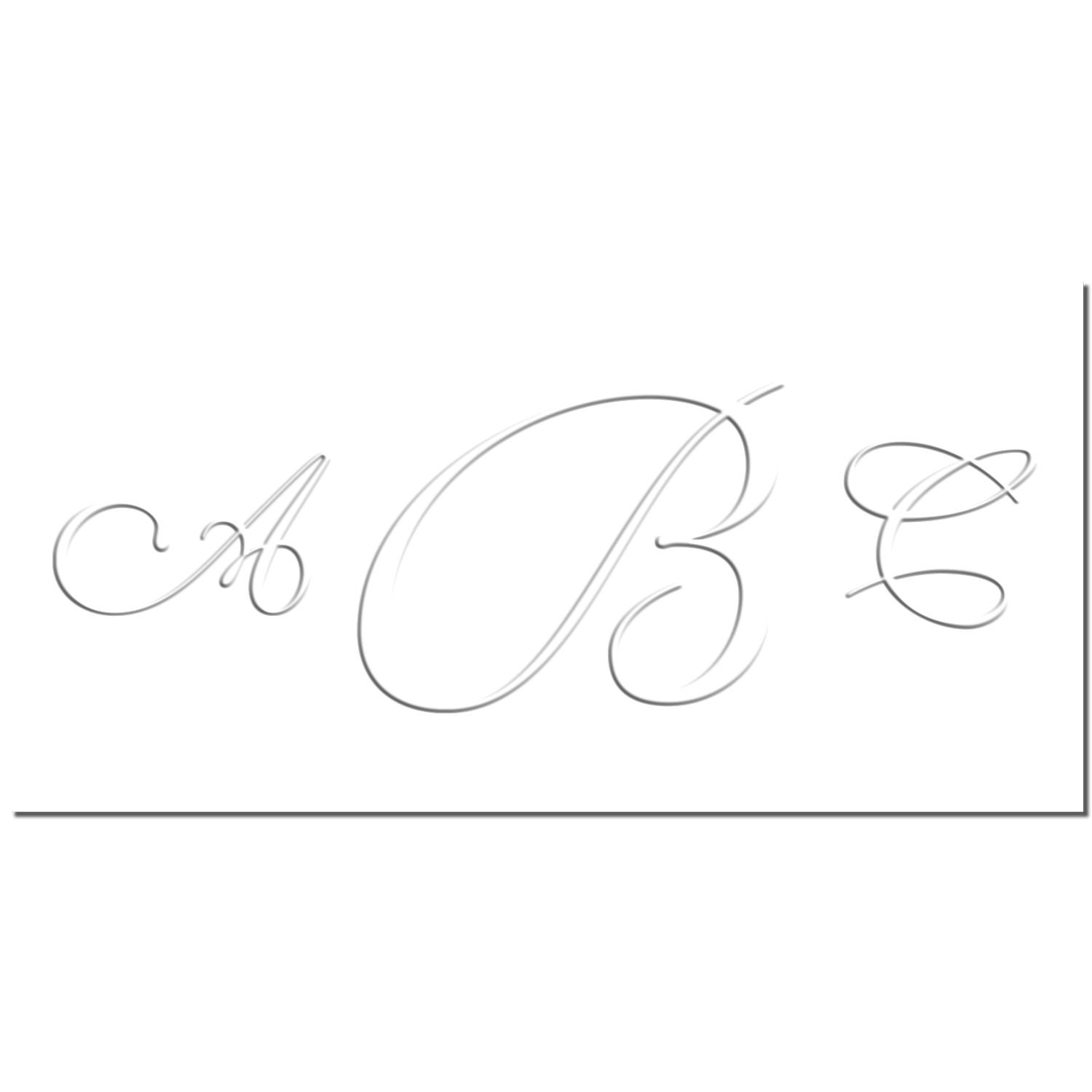 Elegant silver cursive monogram letters on a white background.