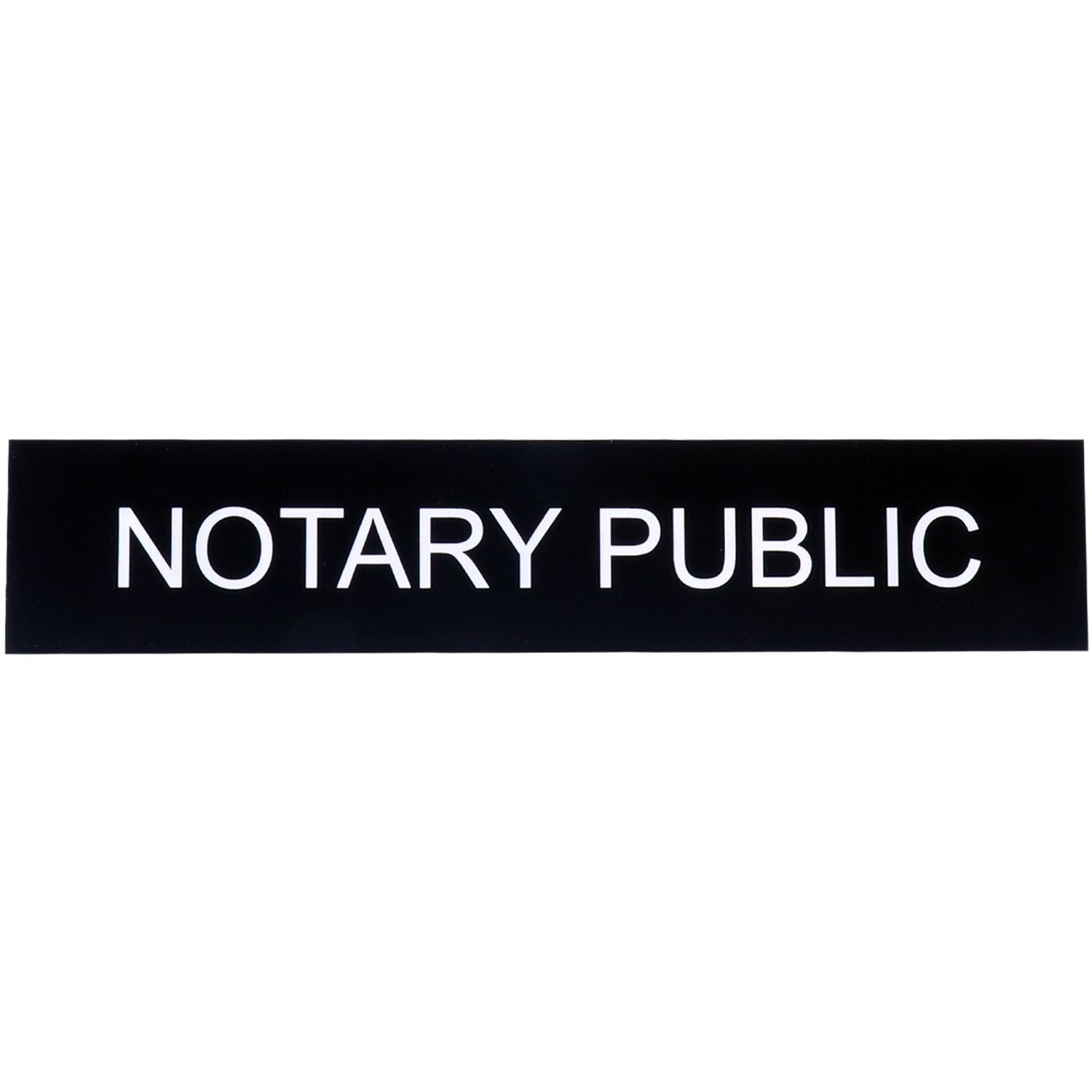 Notary Public sign with bold white lettering on a black background, ideal for notary services and document authentication.