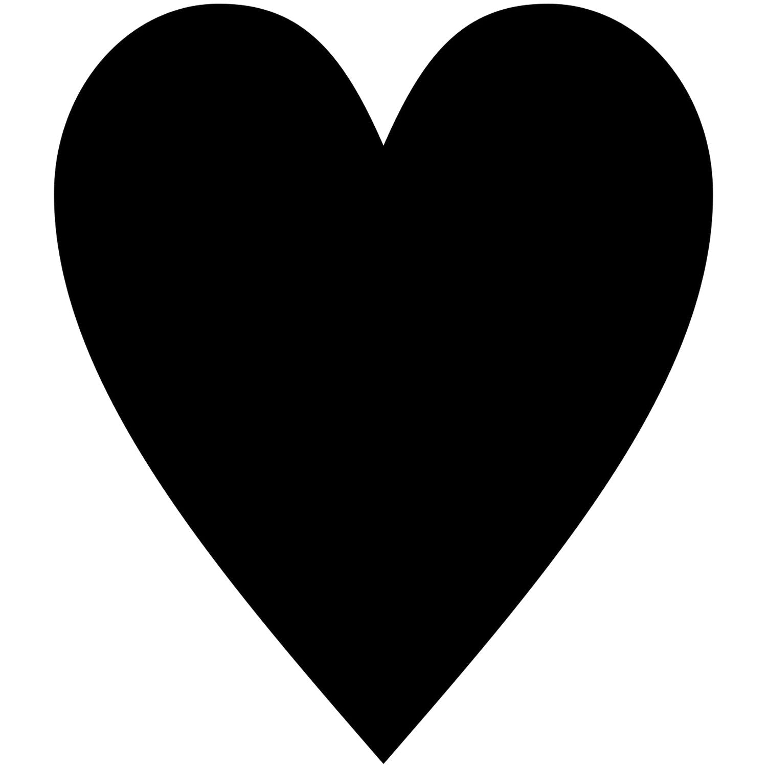 Black heart icon silhouette on a white background.
