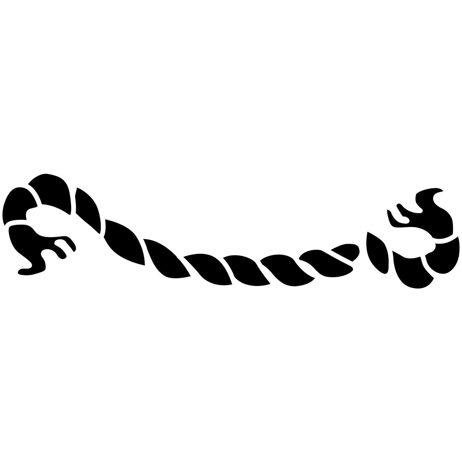 Black twisted rope silhouette isolated on a white background, decorative chain design icon