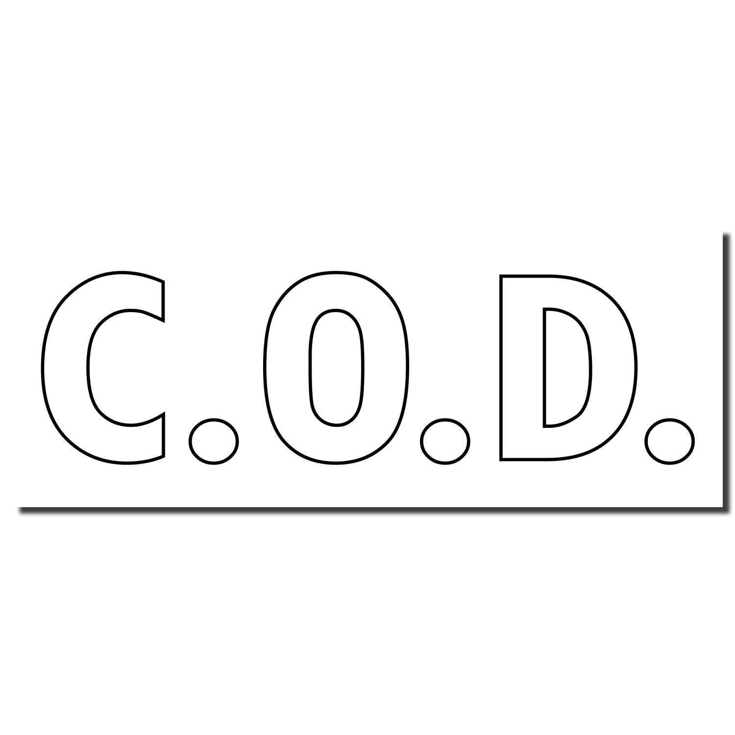 Black outlined C.O.D. letters on a white background.