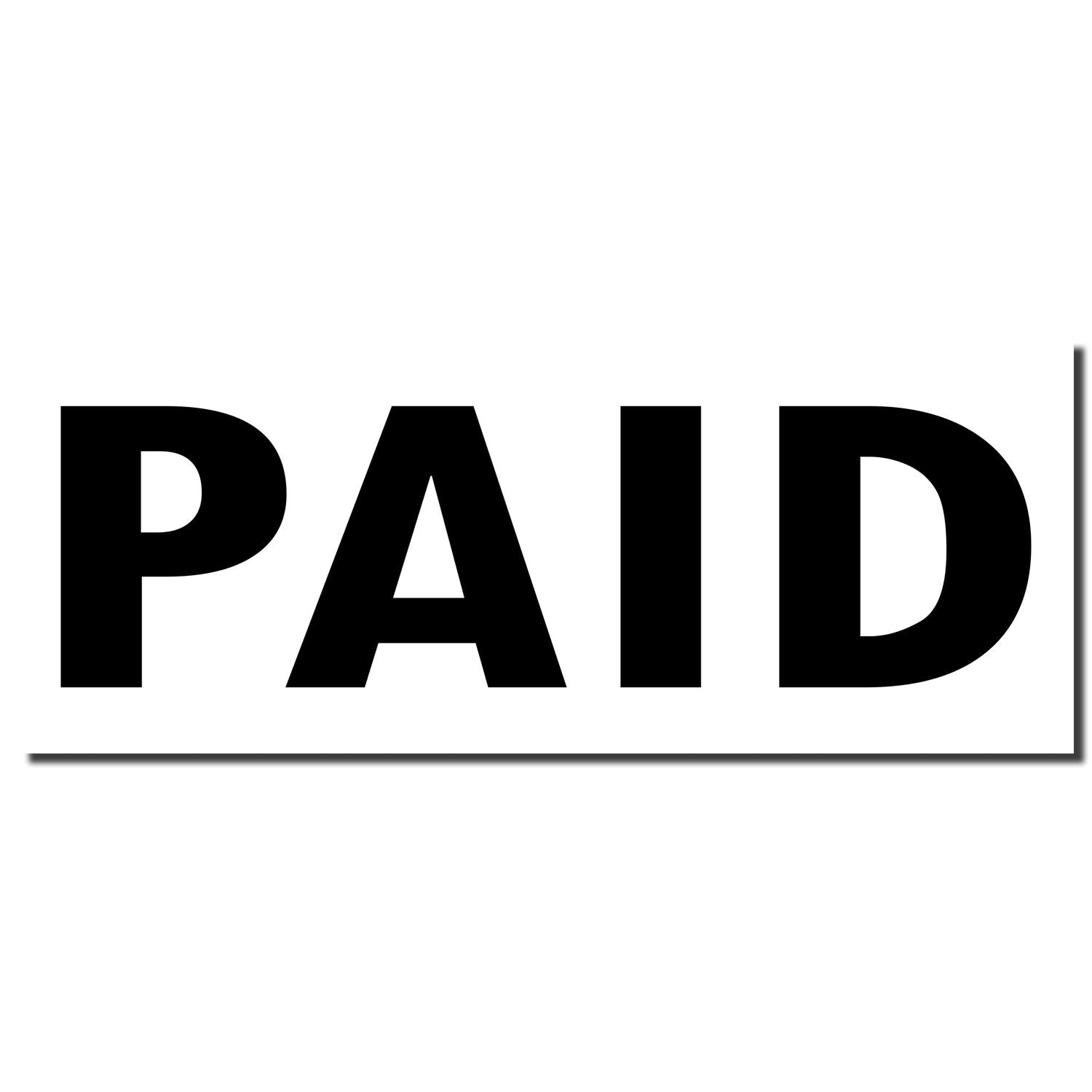 PAID stamp showing completed payment status in bold black letters on a white background.