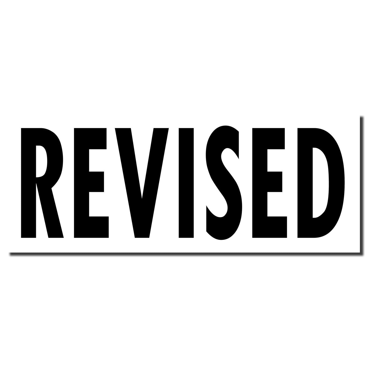 Bold black REVISED stamp on white background, indicating an updated or edited document.