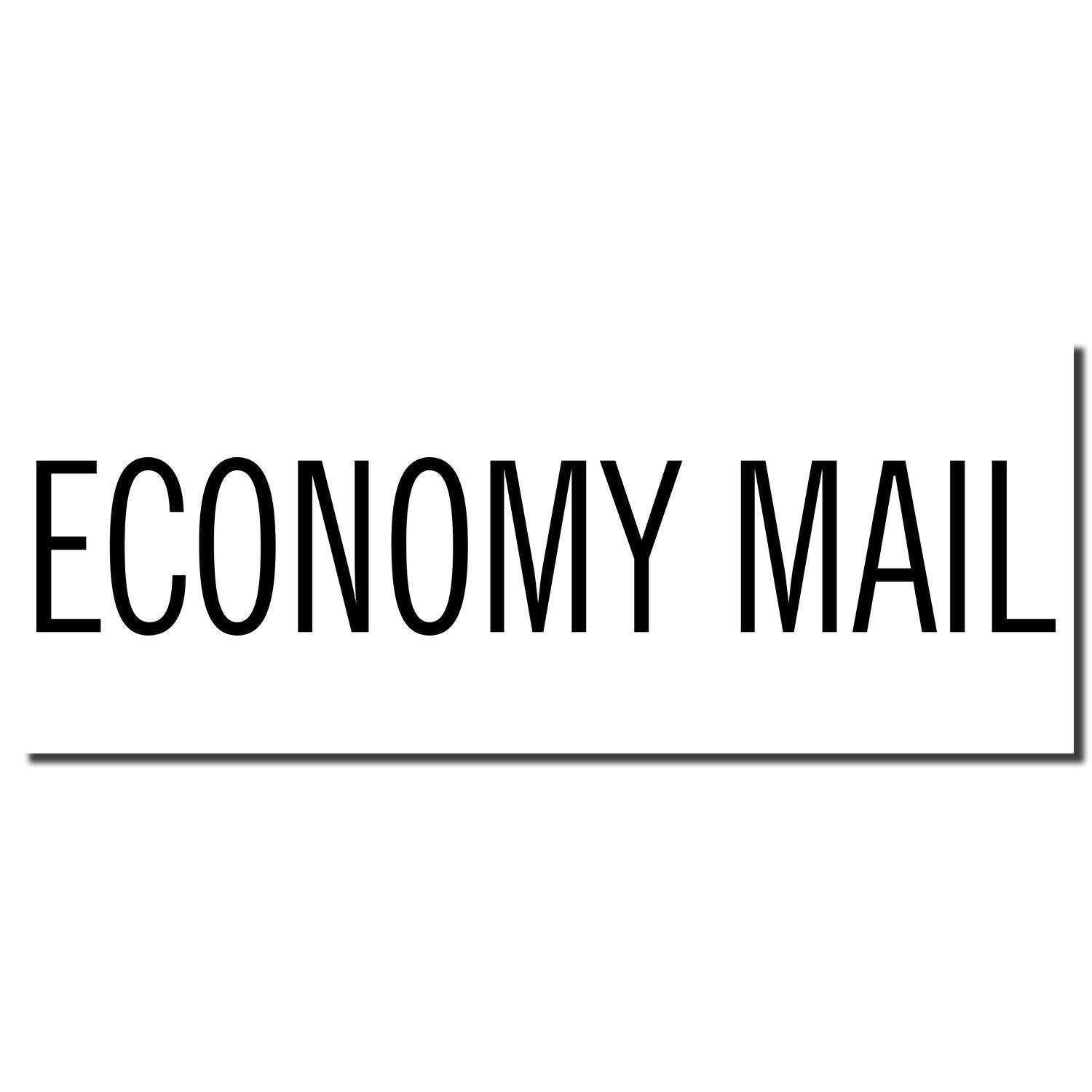 Economy Mail label text in bold black letters on a white background.