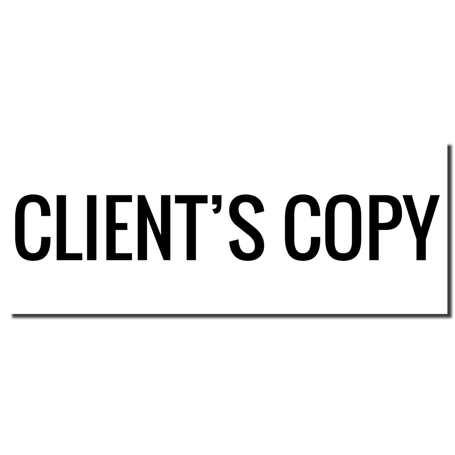 Black CLIENTS COPY text on a white background, indicating a client copy document or presentation.