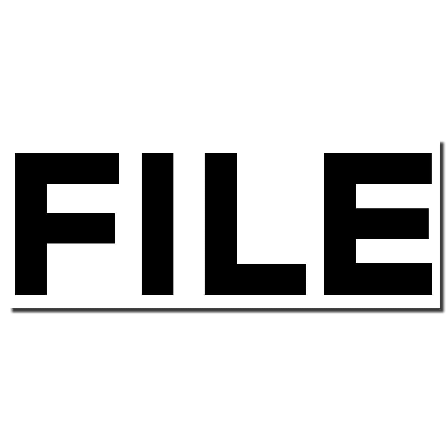 Bold black FILE text icon on a white background, simple document or folder file symbol.