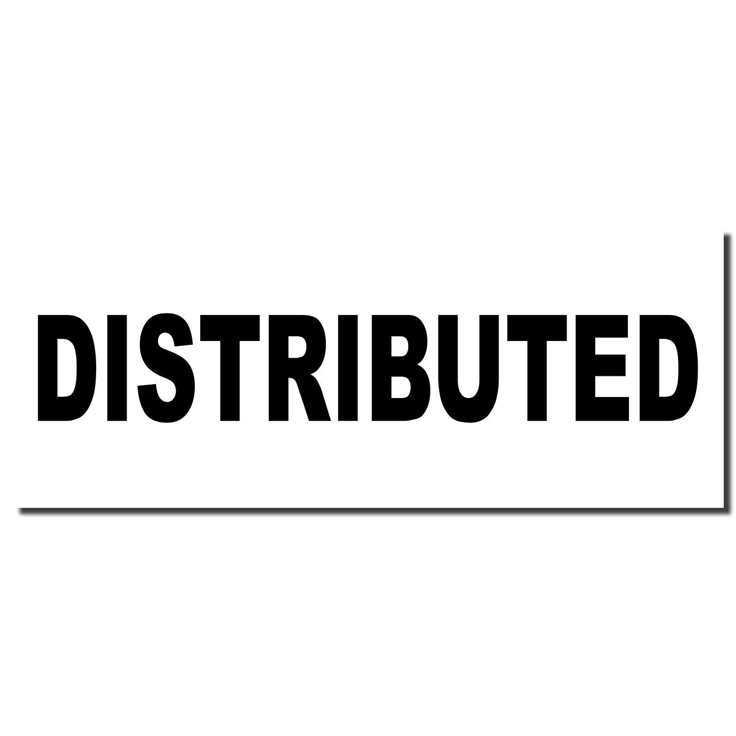 Black bold DISTRIBUTED label on white background, for distributed branding and product messaging.