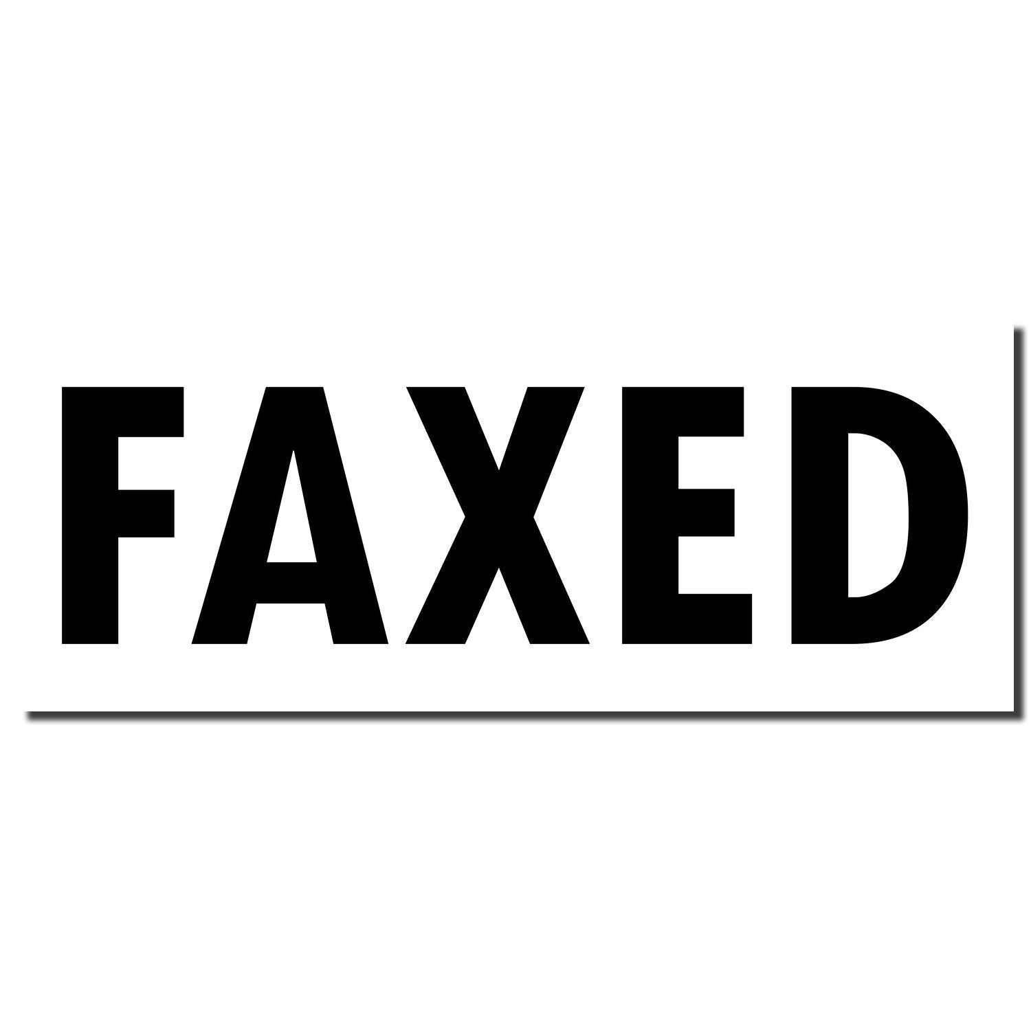 FAXED stamp logo in bold black letters on white background, indicating documents were sent by fax successfully