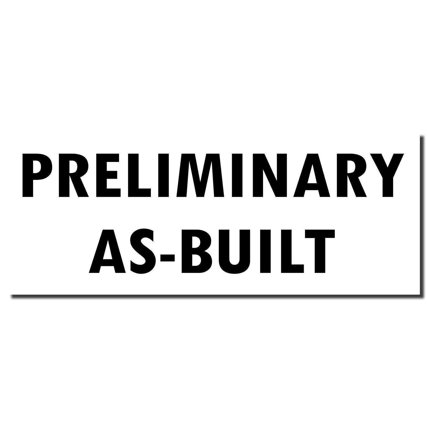 Preliminary As-Built construction drawing title: PRELIMINARY AS-BUILT project record label for contractors.