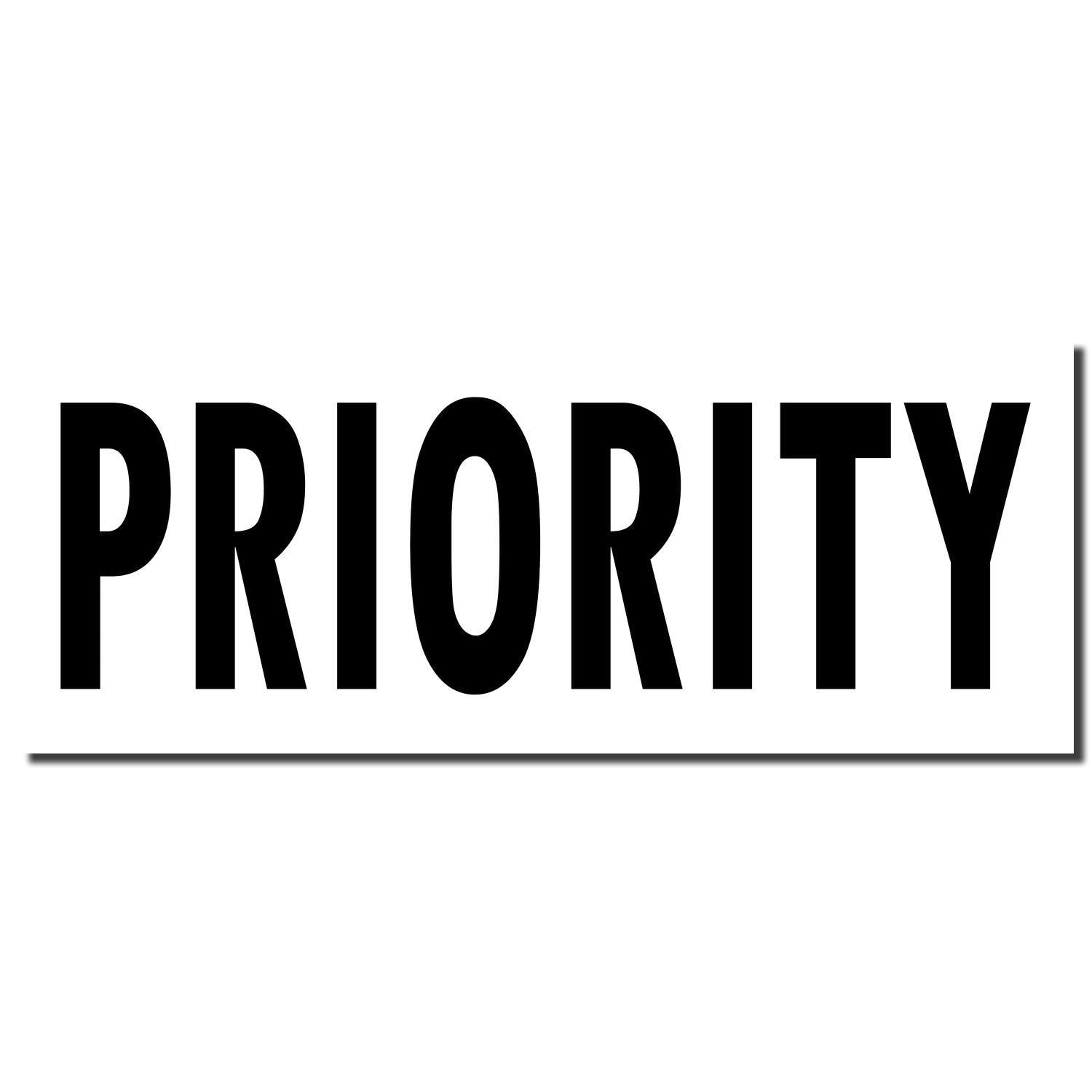 Priority label with bold black text PRIORITY on white background, marking urgent shipping or service.