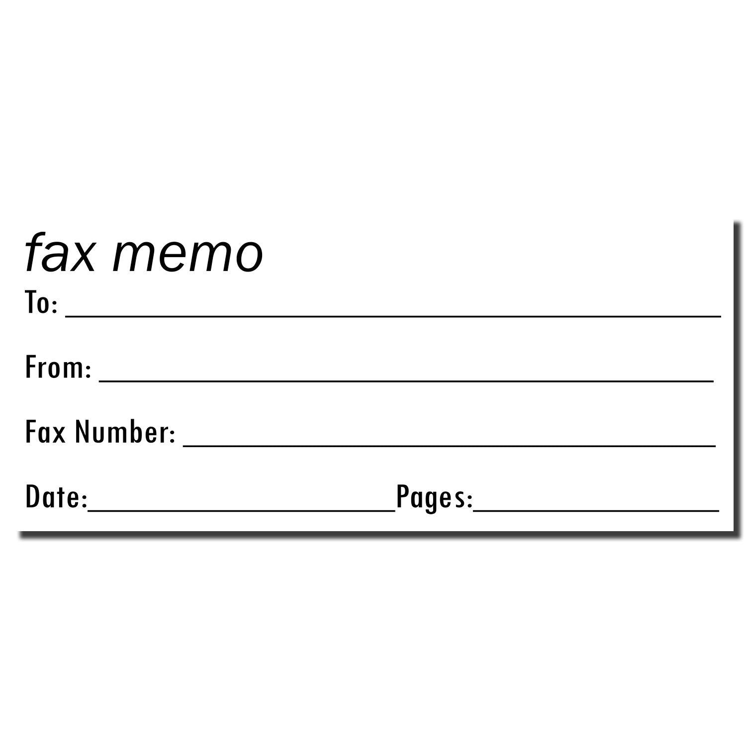 Blank fax memo cover sheet template with To, From, Fax Number, Date, and Pages fields for business fax communication.