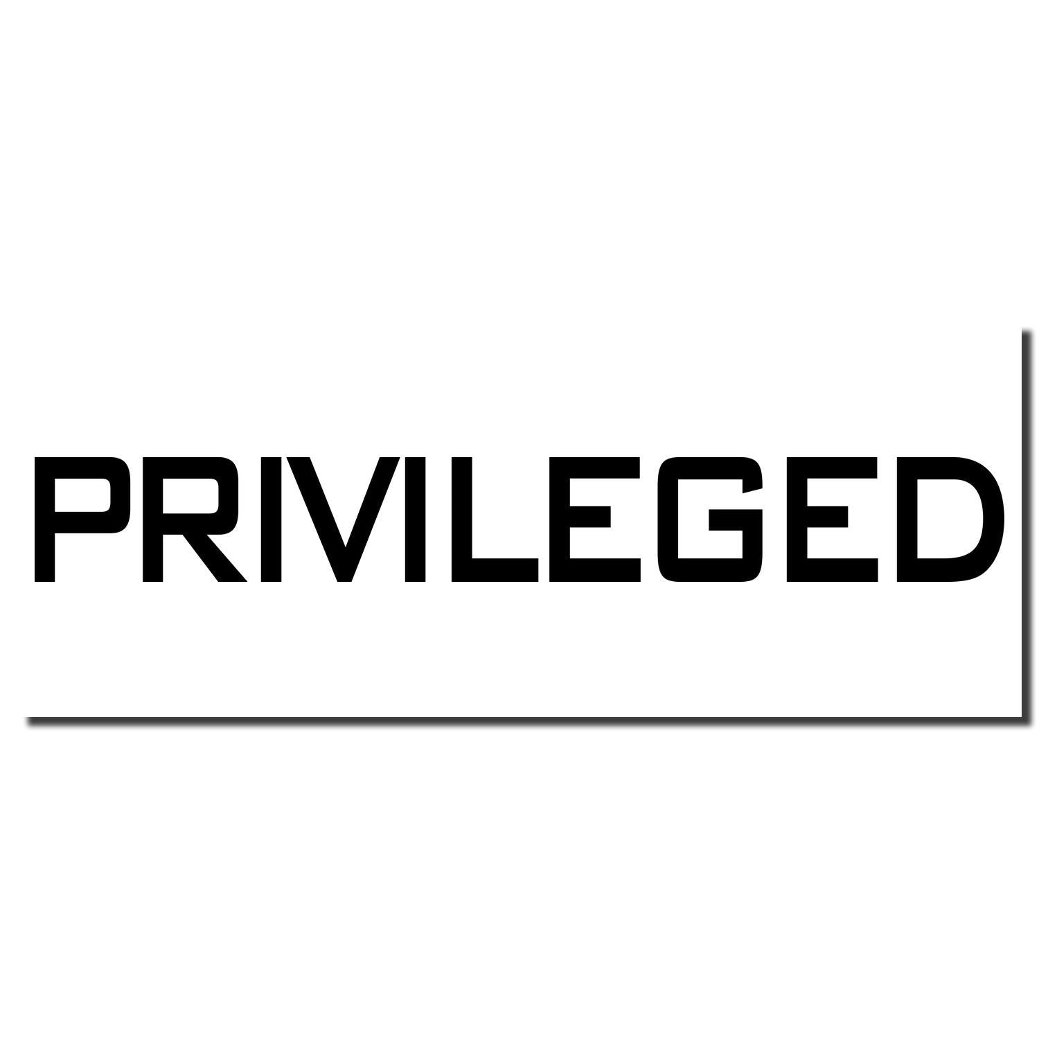 Bold black PRIVILEGED typography on a clean white background, minimalist text design.