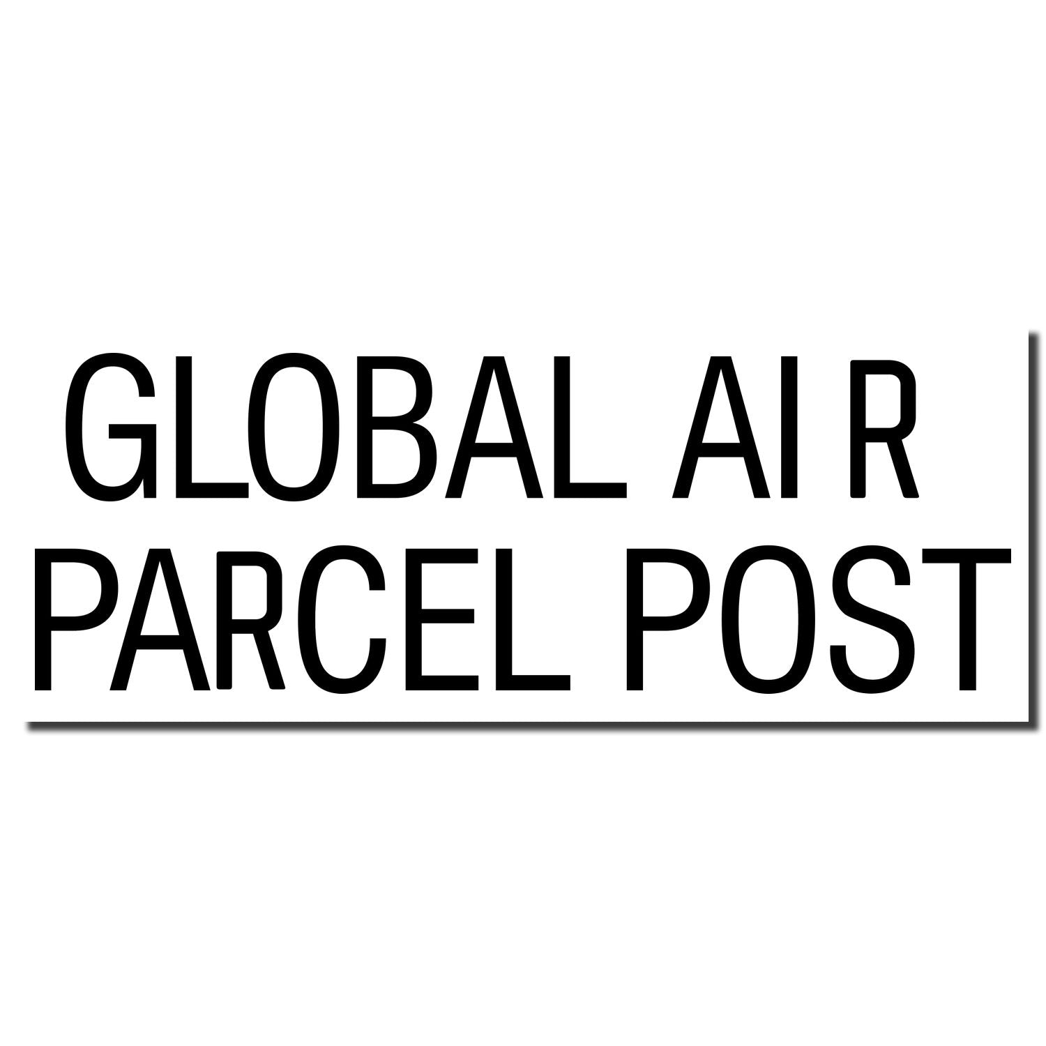 Global Air Parcel Post logo text on white background for international air shipping and mail services