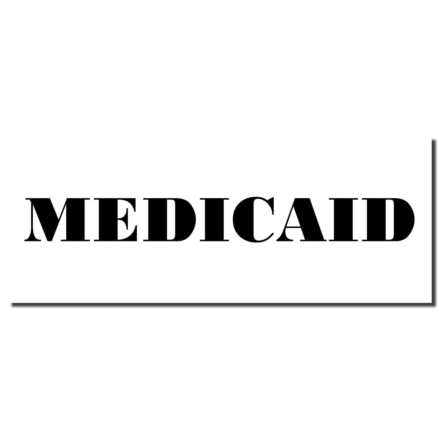 Medicaid logo in black on white background for healthcare assistance program branding.