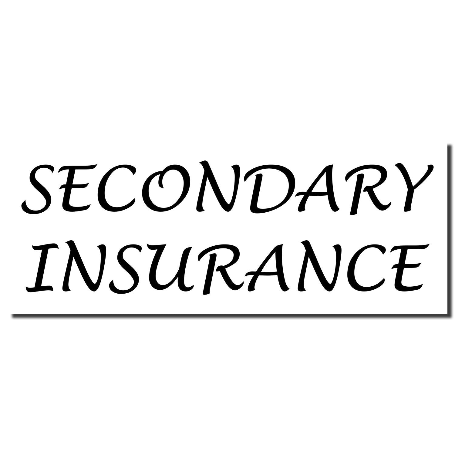 Black Secondary Insurance text on a white background, representing health insurance coverage and benefits.