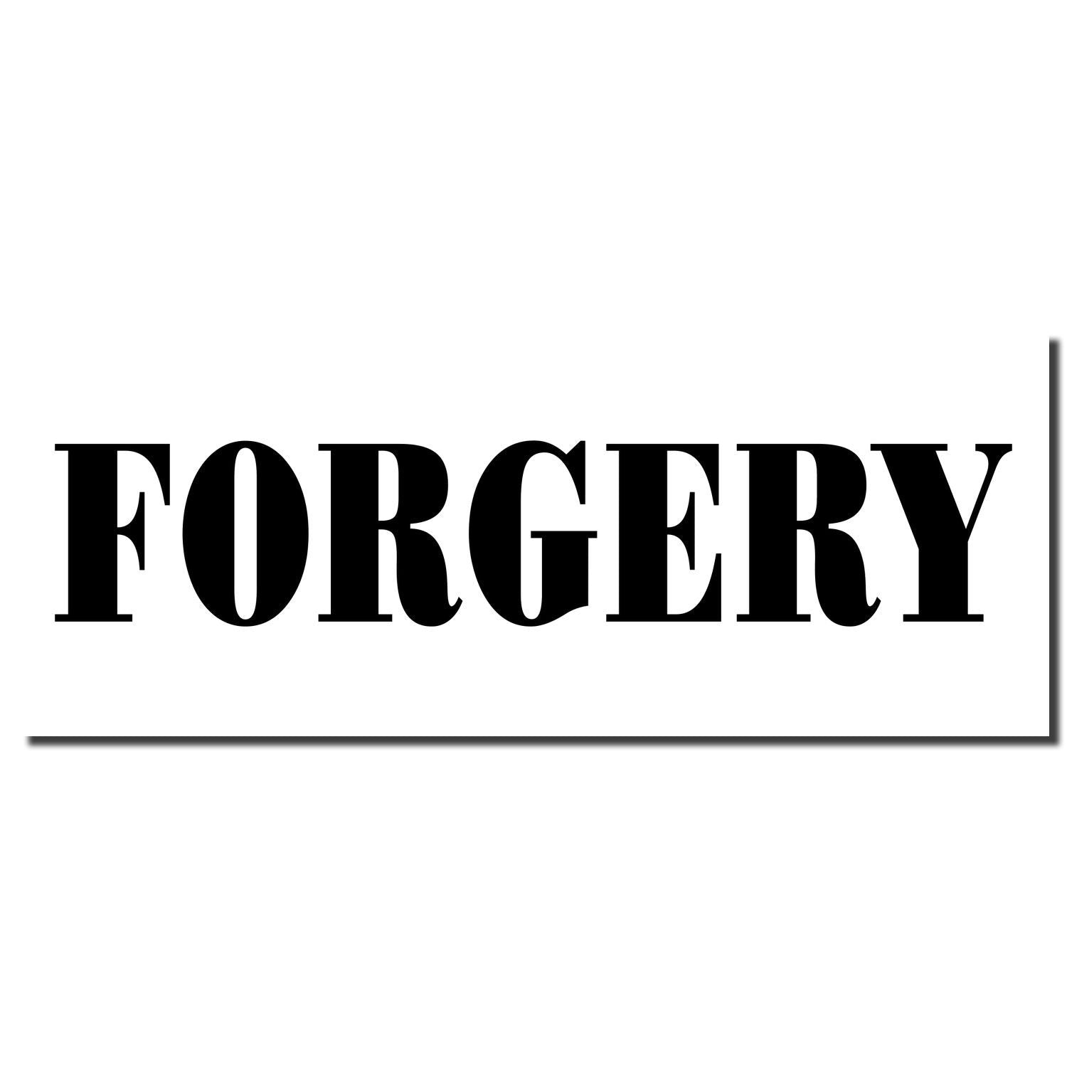 Bold black Forgery typography on a white background, minimalist word design.