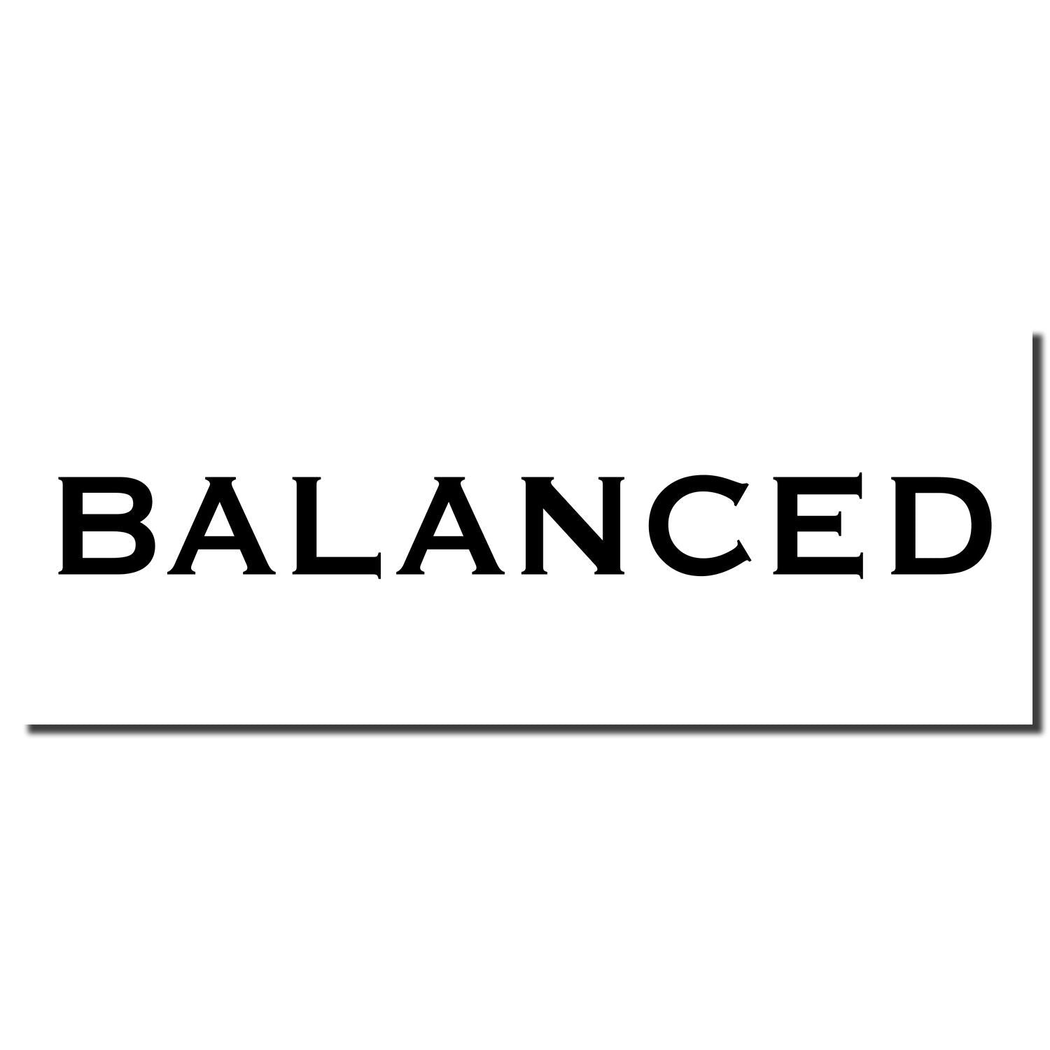 Bold black Balanced text on a clean white background, minimal typography design.