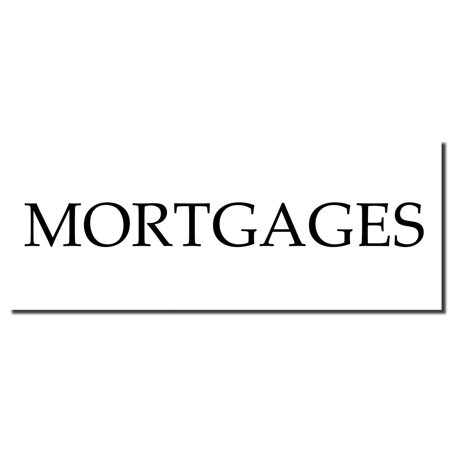 Black MORTGAGES text on a white background, representing home loan and mortgage financing services.