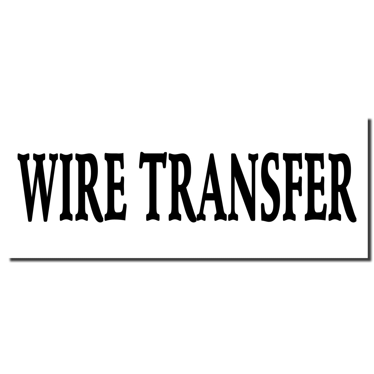 Black Wire Transfer text on a white background, bold stylized typography for financial and payment concepts.