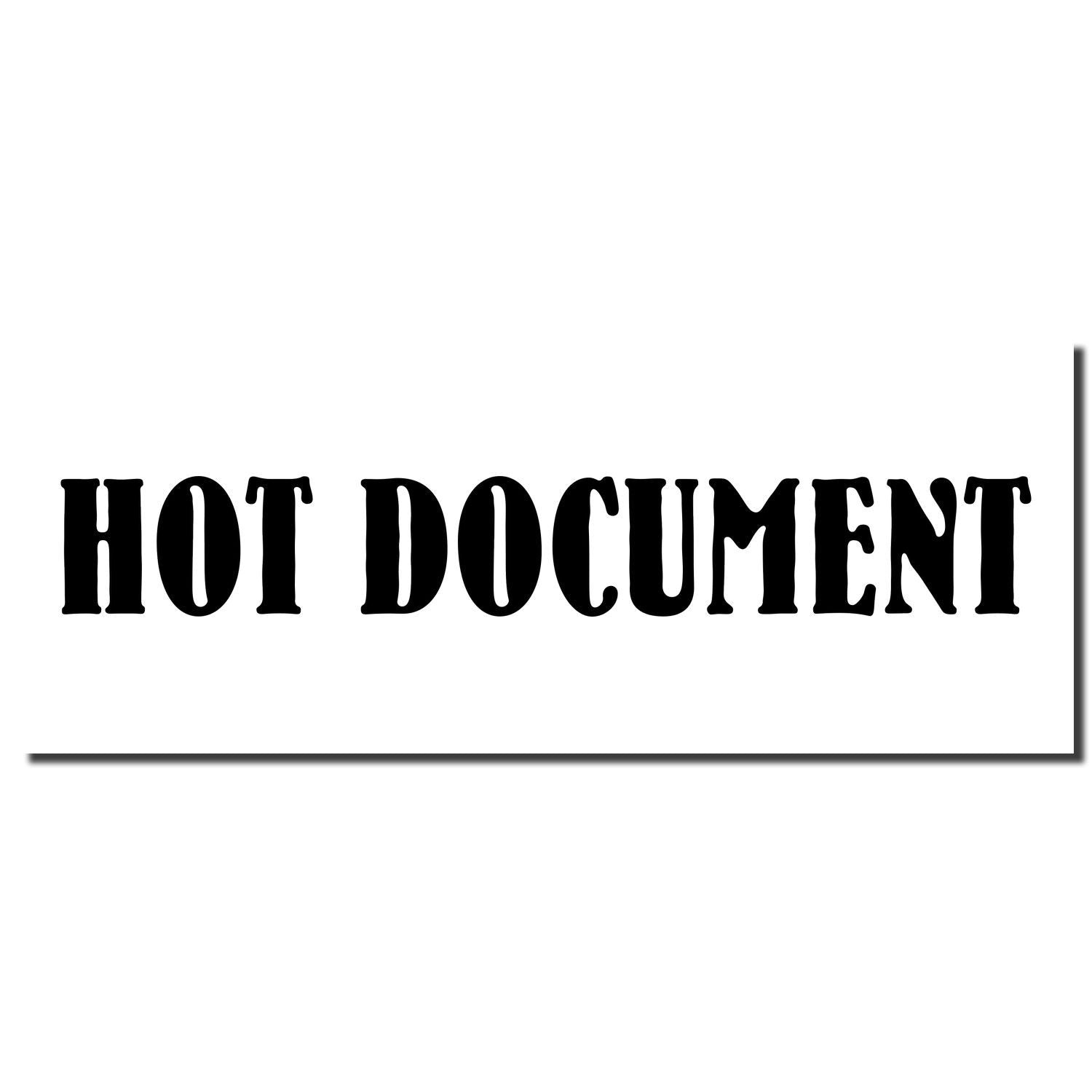 Bold black HOT DOCUMENT text on a white background, vintage western-style typography for document or office design.