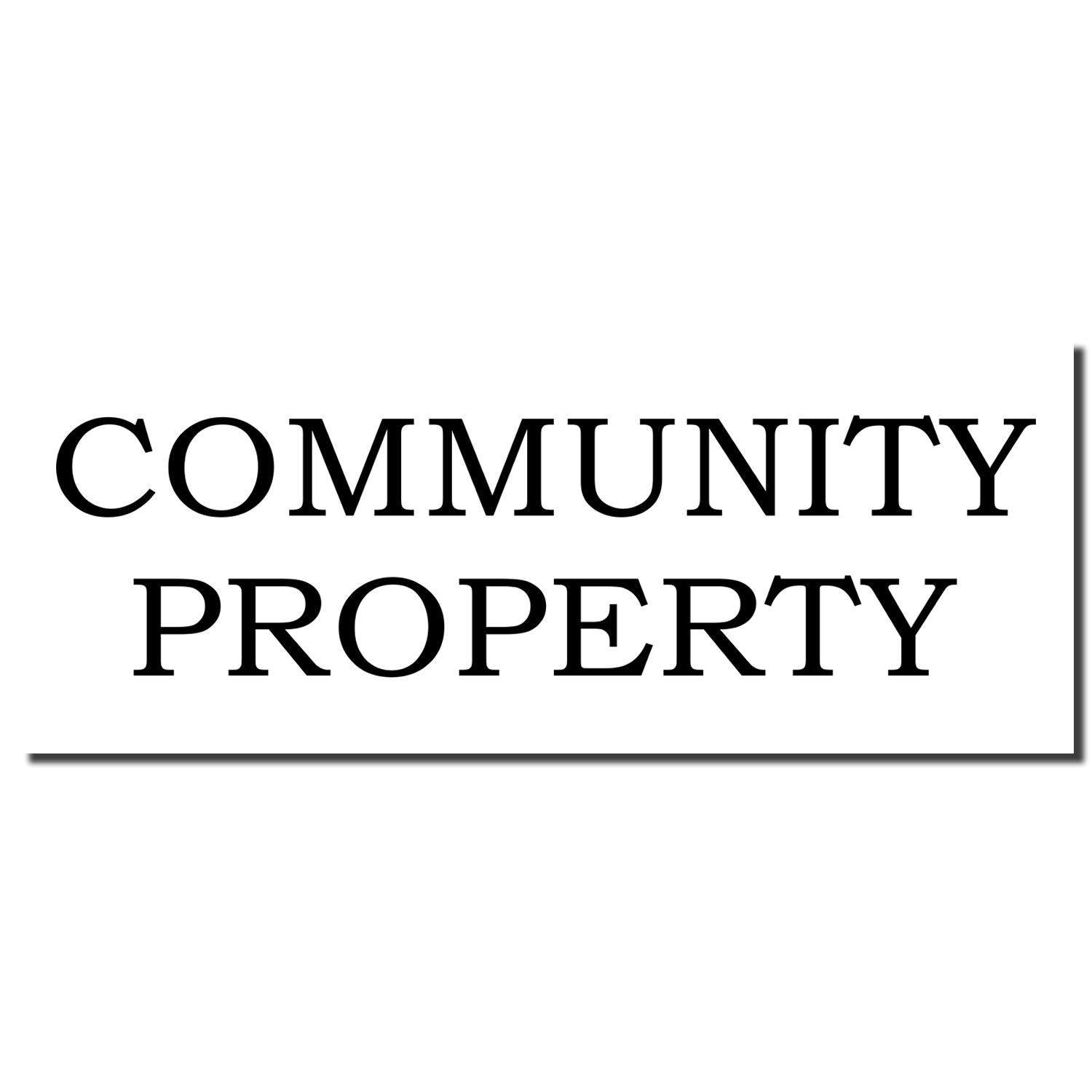 Community property text in bold black letters on a white background.