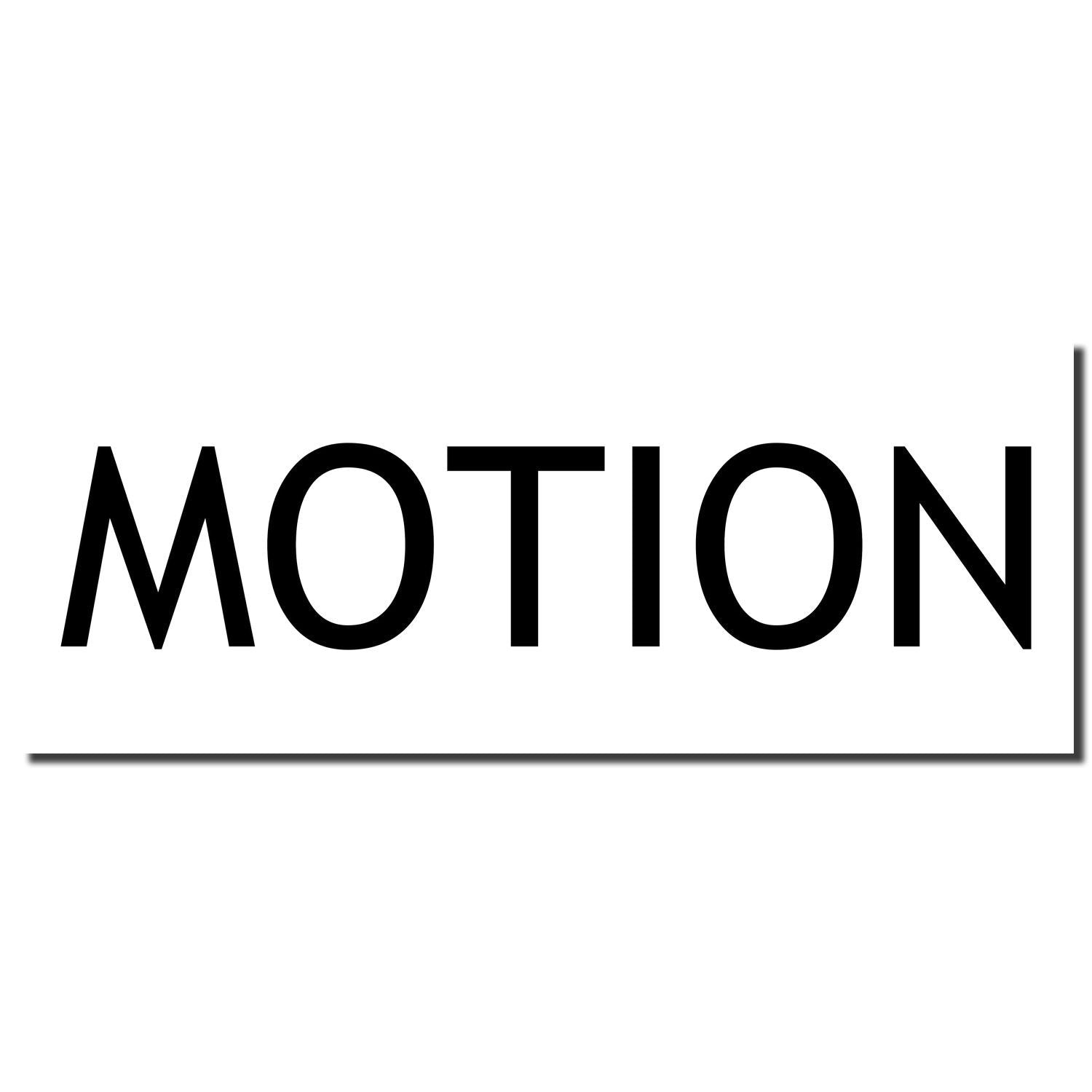 Black MOTION text on a white background, modern bold typography design.