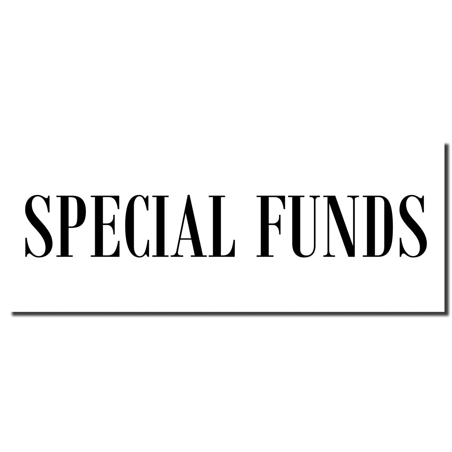 Special Funds text in bold black lettering on a white background.