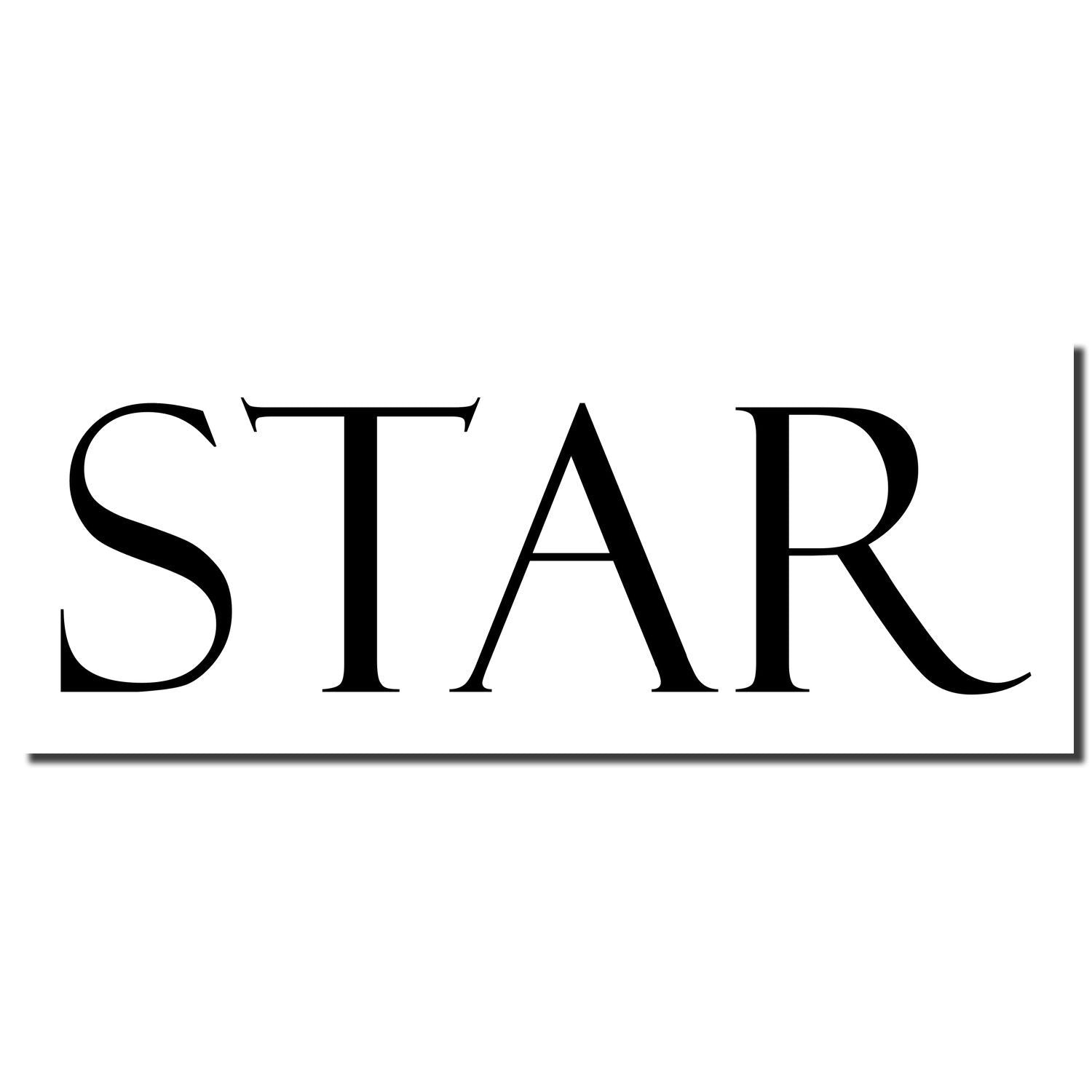 Minimalist black STAR logo text on a white background.