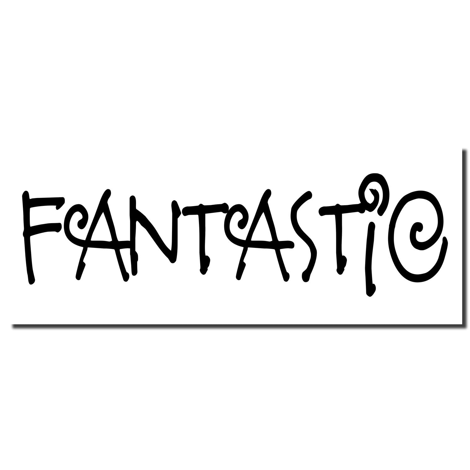 Stylized black handwritten FANTASTIC text on a white background, modern typography design.