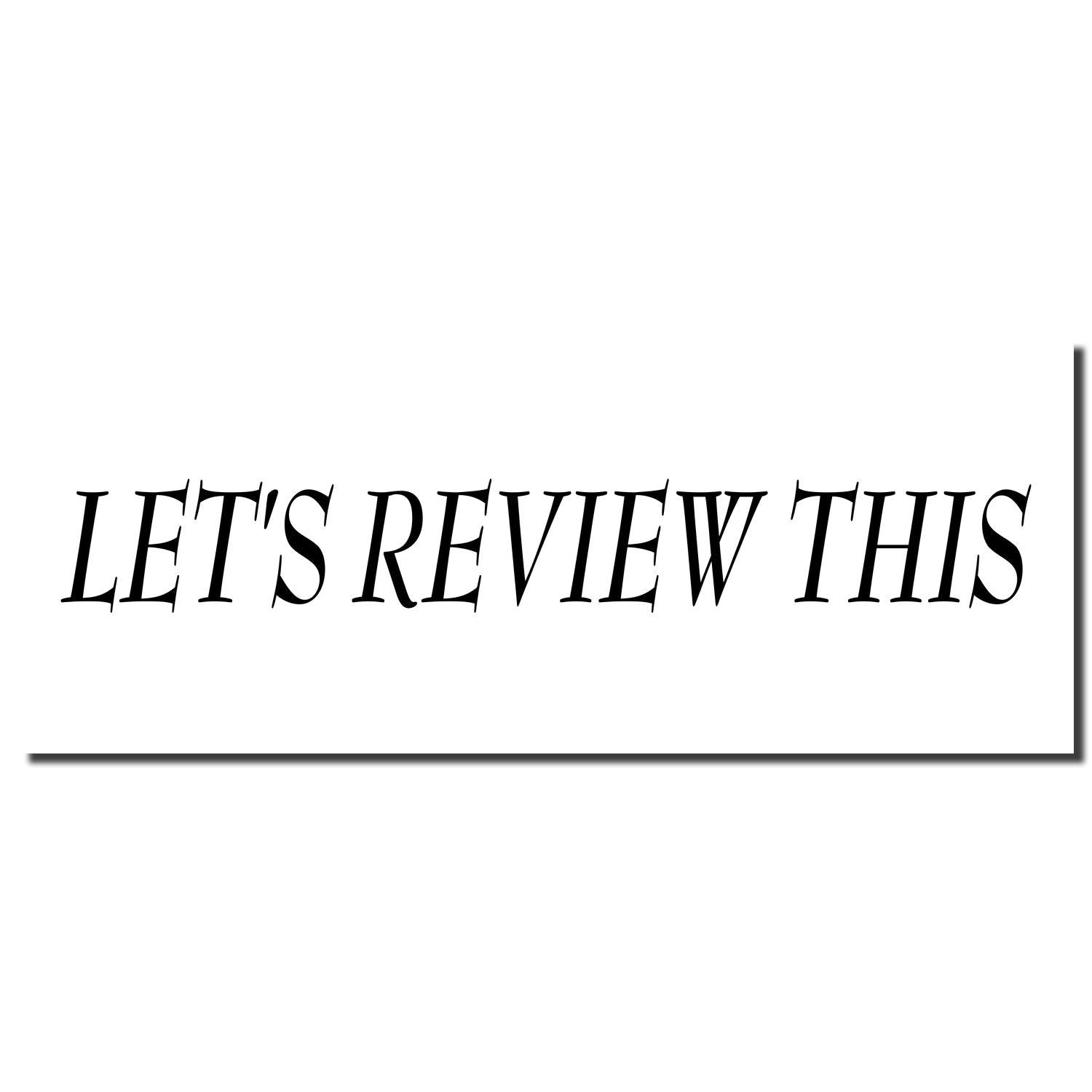 Lets Review This bold decorative text on a white background, ideal as a study or learning review banner