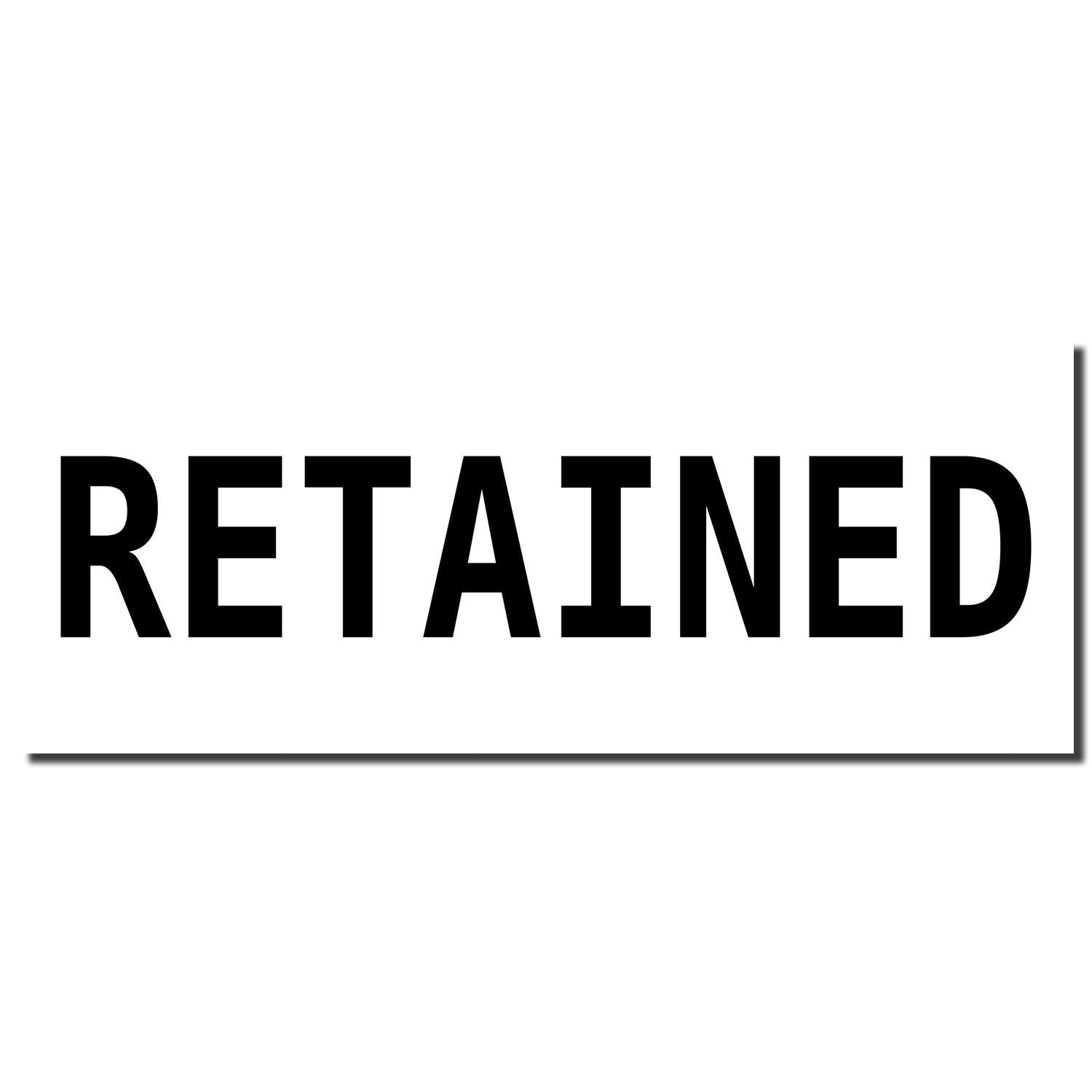 Bold black RETAINED text on a white background, minimalist business and legal concept graphic