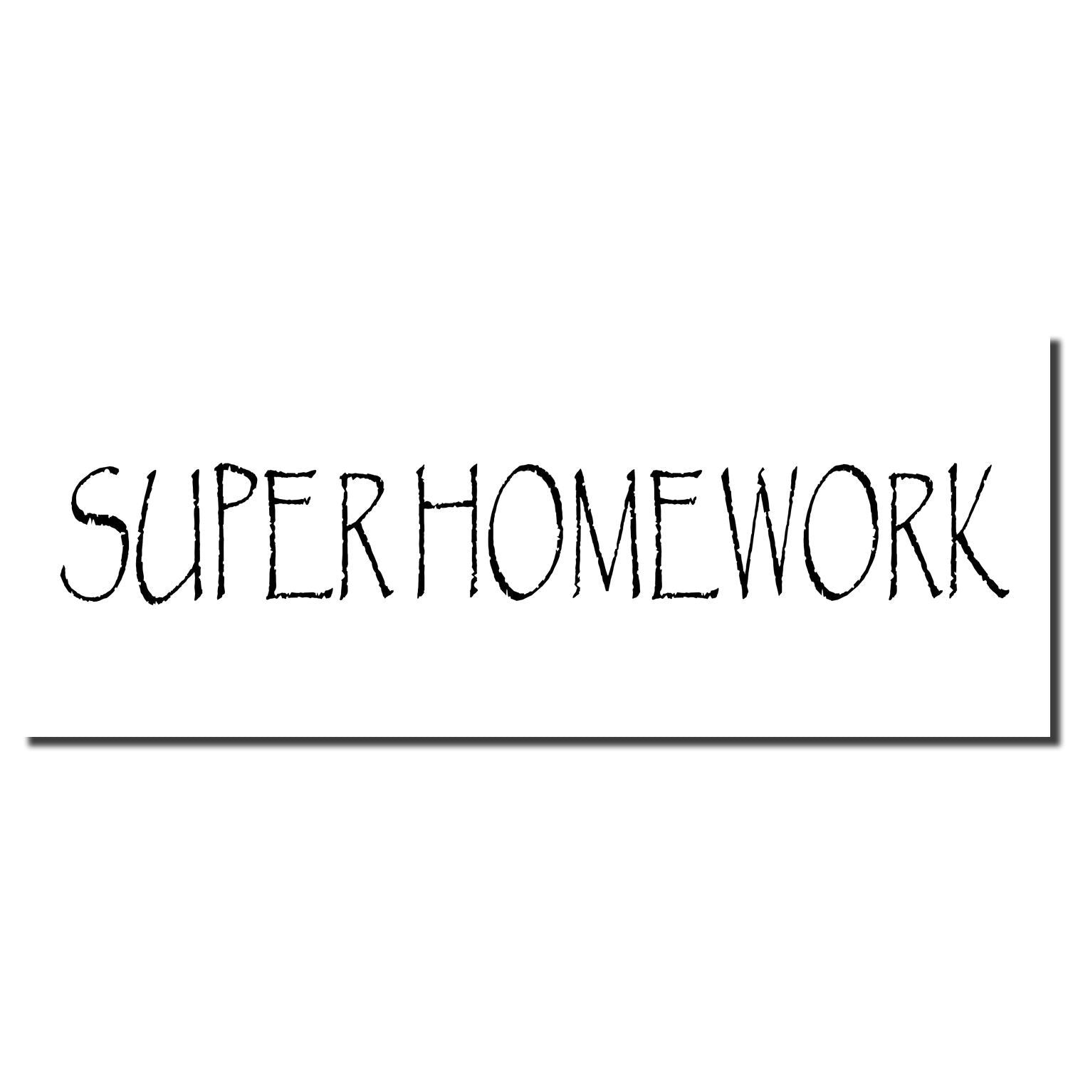 Super homework text on white background, creative educational motivation banner design.