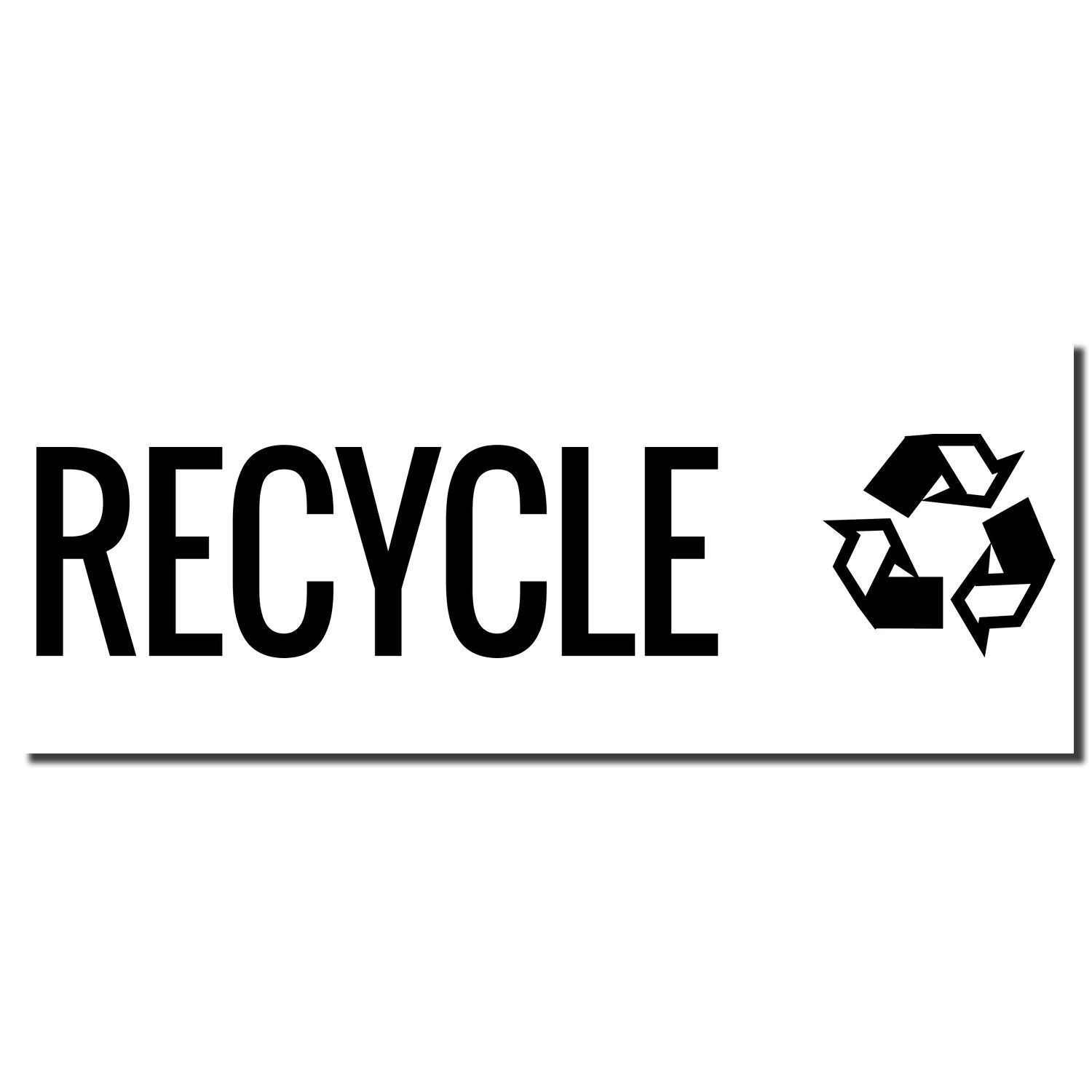 Recycle sign with black recycling symbol on a white background, promoting waste reduction and eco-friendly recycling.