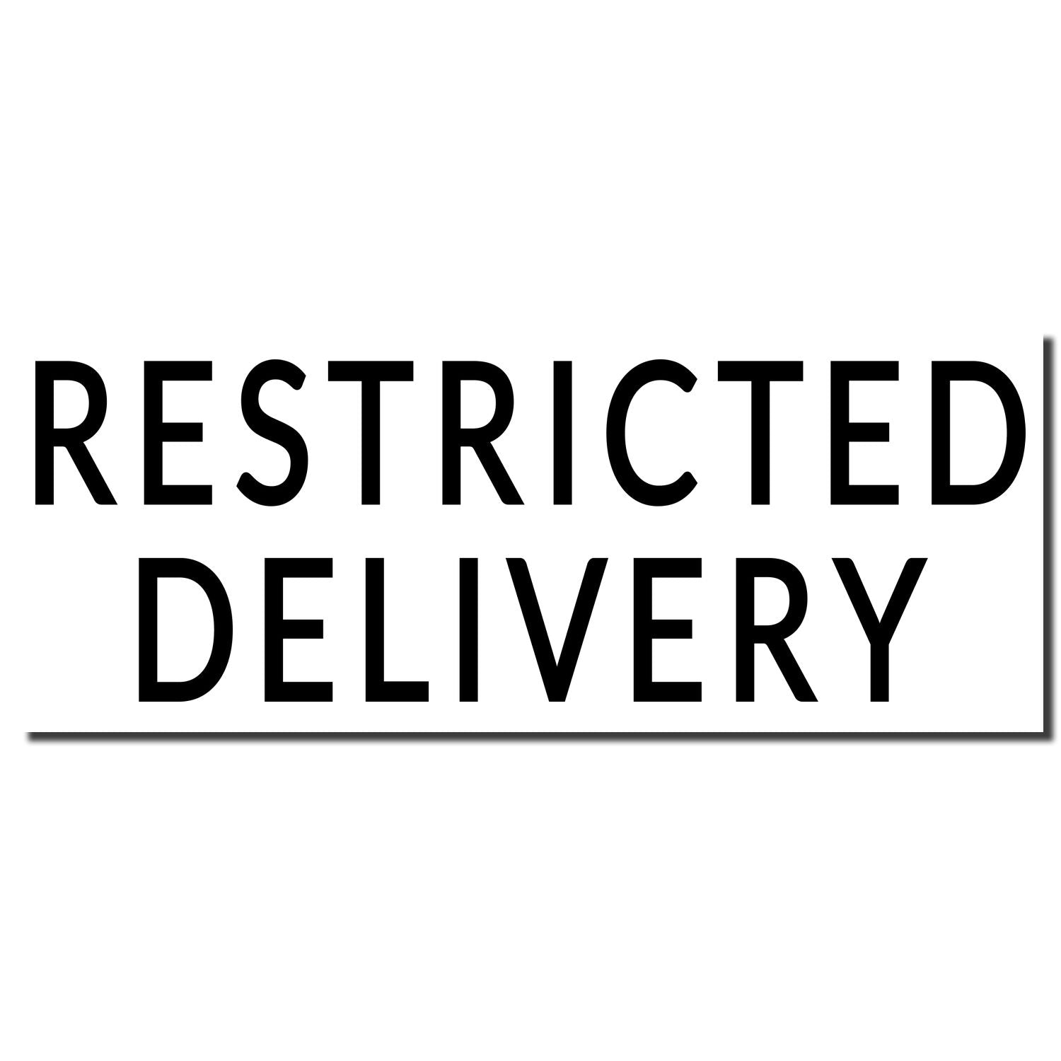 Restricted delivery shipping label text reading RESTRICTED DELIVERY in bold black letters on a white background.