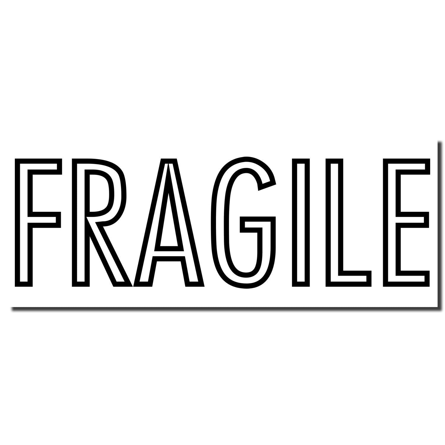 FRAGILE shipping label with bold black text, indicating delicate items that require careful handling and transport.
