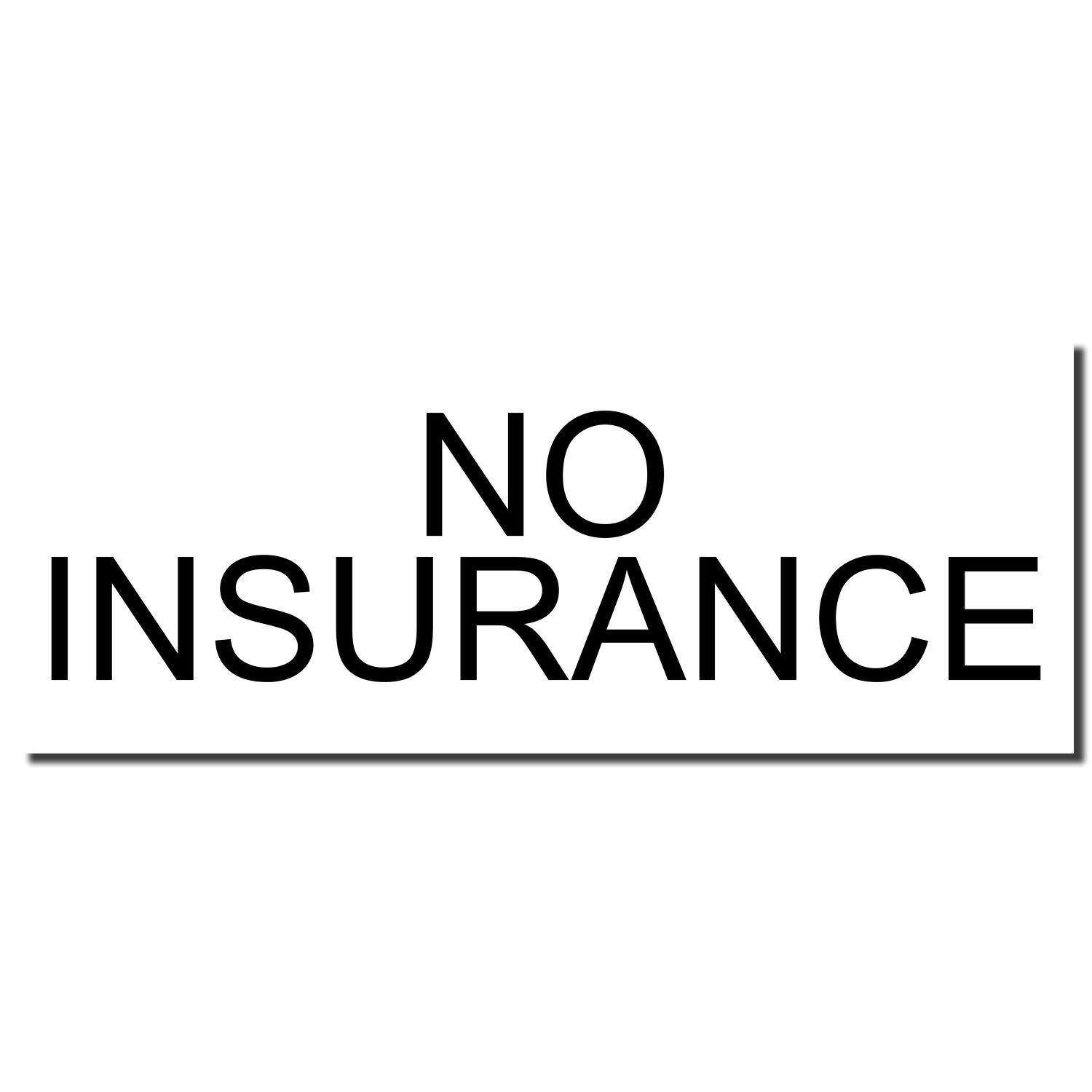 No Insurance stamp logo on white background, indicating uninsured status and lack of insurance coverage.