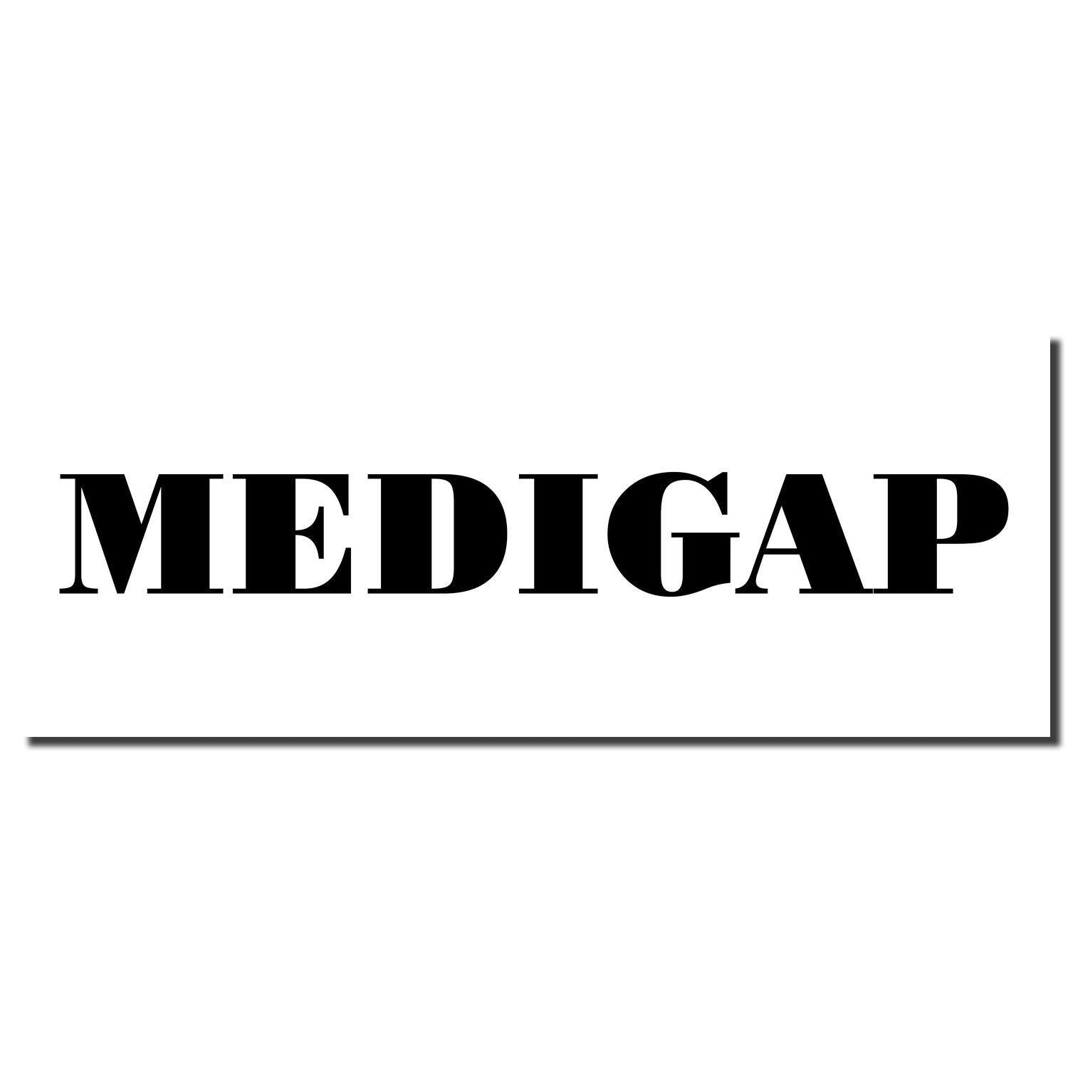Medigap insurance logo text on white background, promoting supplemental Medicare coverage branding.