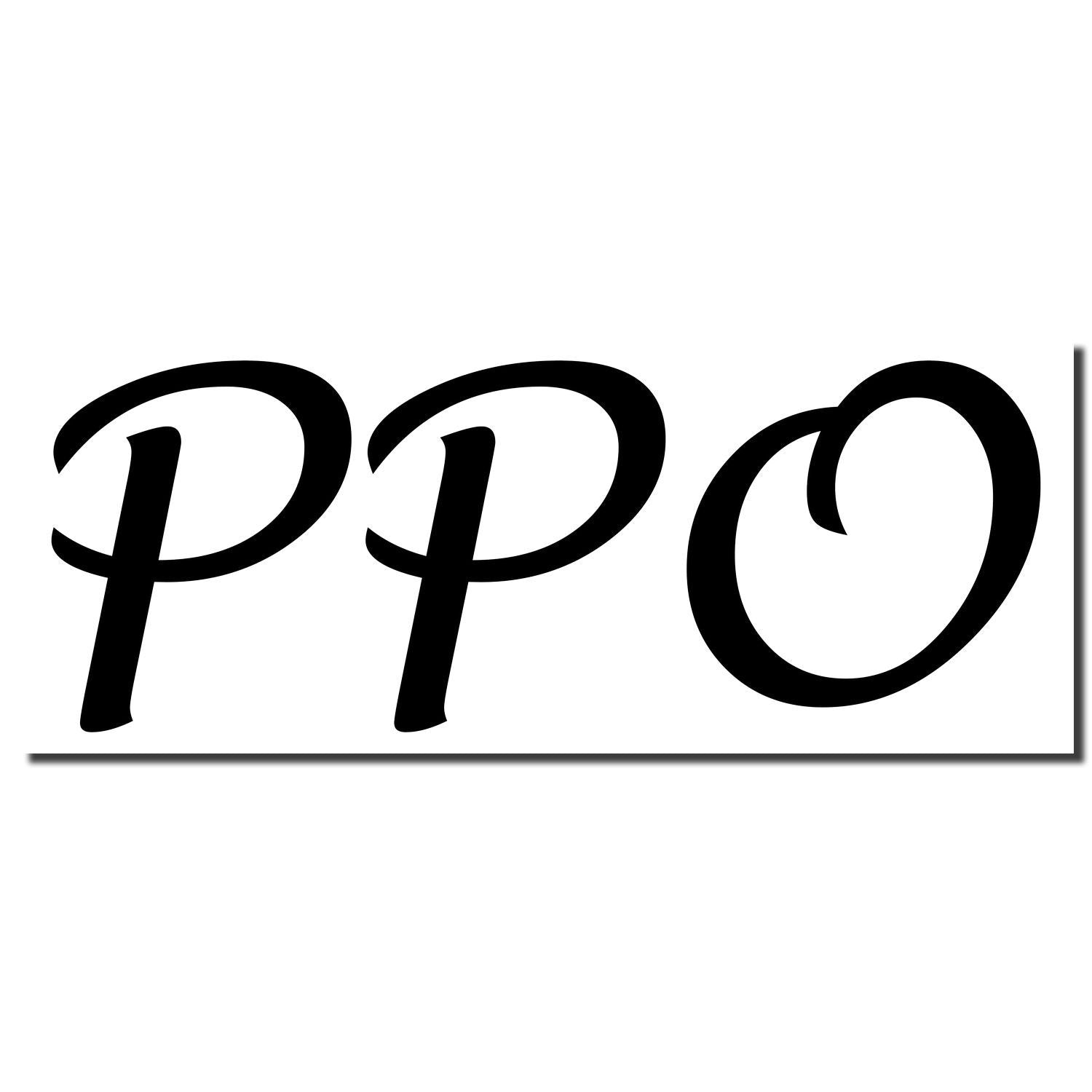 PPO logo in bold black letters on white background for marketing branding and company identification